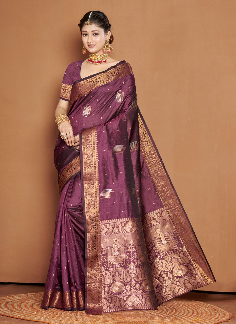 sangam print piya basanti silk regal look saree catalog