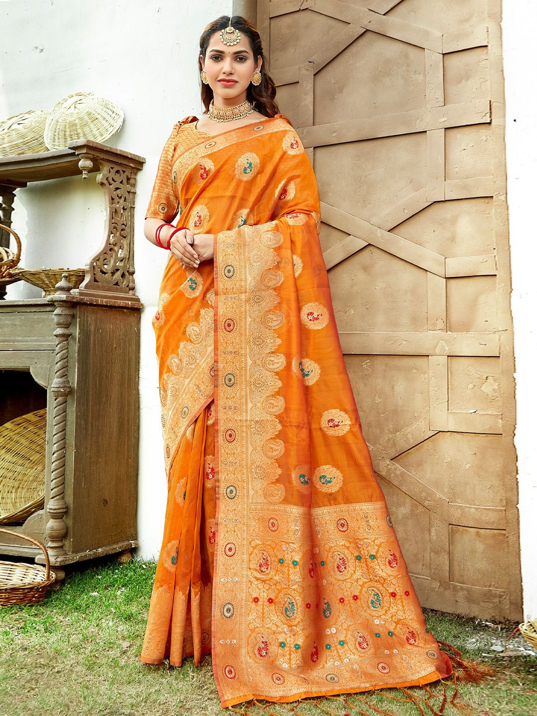 sangam print shivalik organza graceful look saree catalog