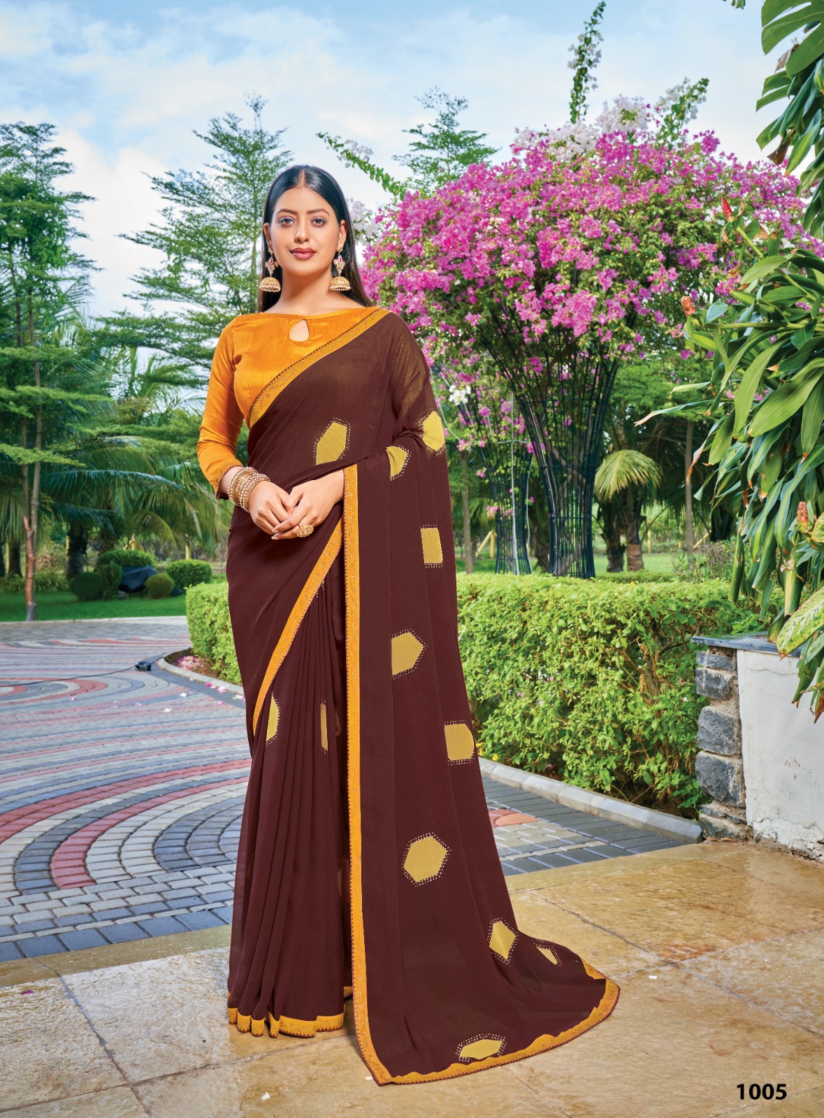 saroj nagme Heavy Geometric attractive look saree catalog