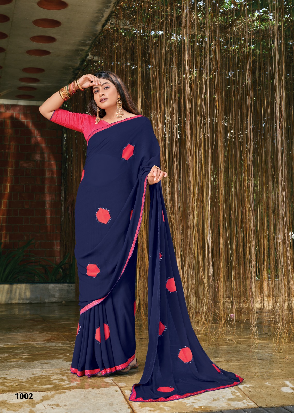 saroj nagme Heavy Geometric attractive look saree catalog