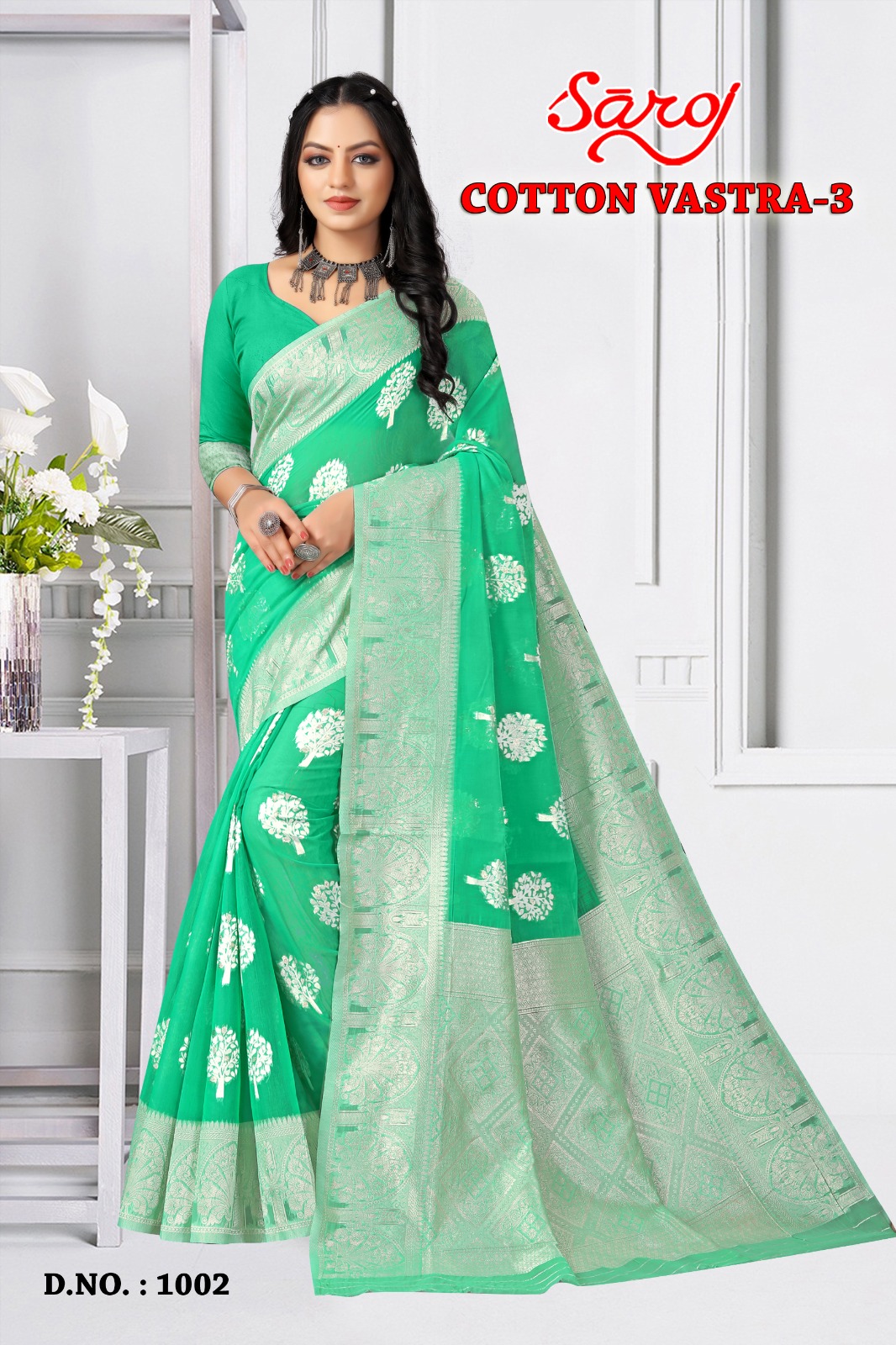 saroj saree cotton vastra 3 heavy cotton regal look saree catalog