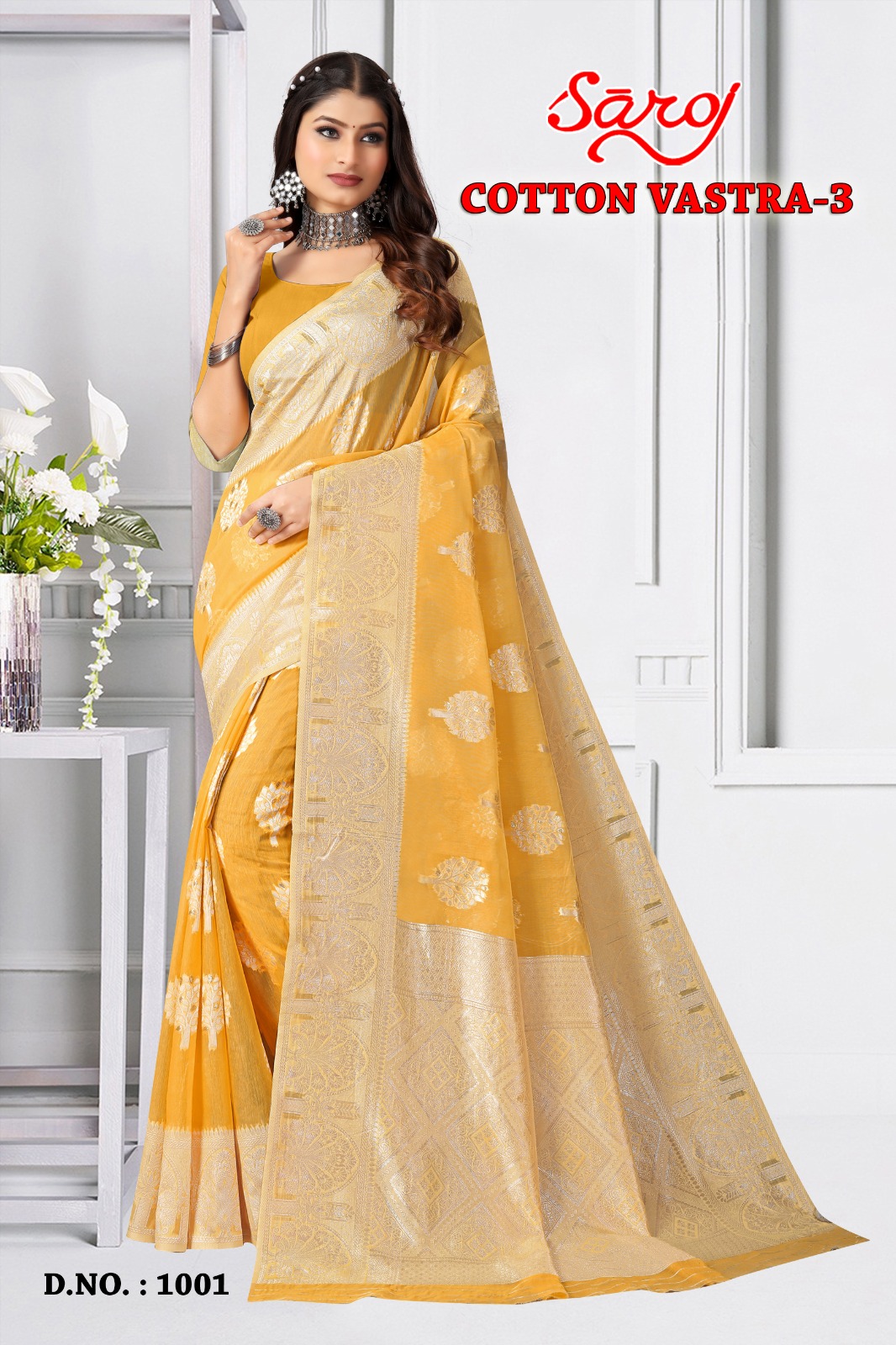 saroj saree cotton vastra 3 heavy cotton regal look saree catalog