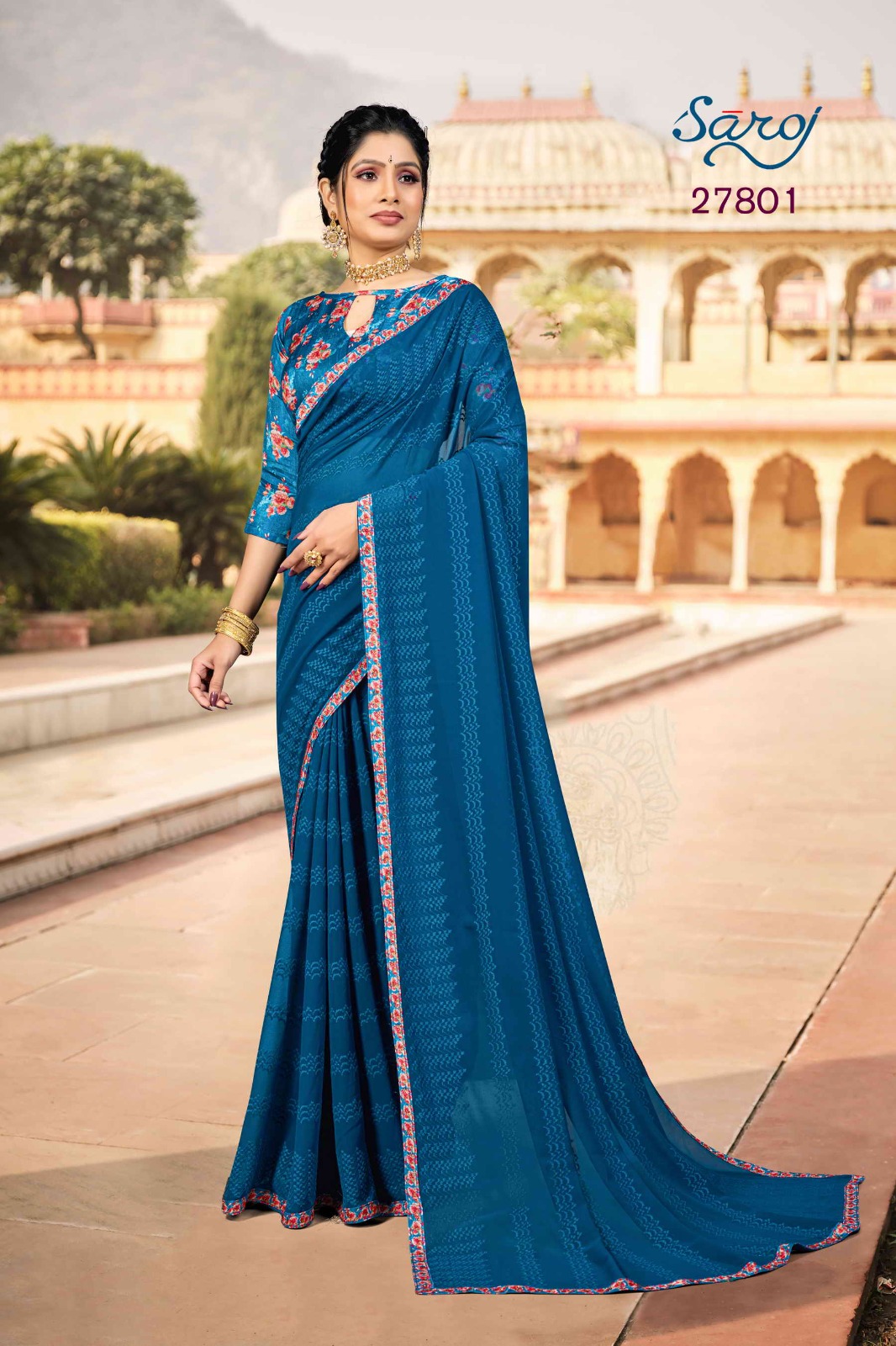 saroj saree Kachi Kalli fancy catchy look saree catalog