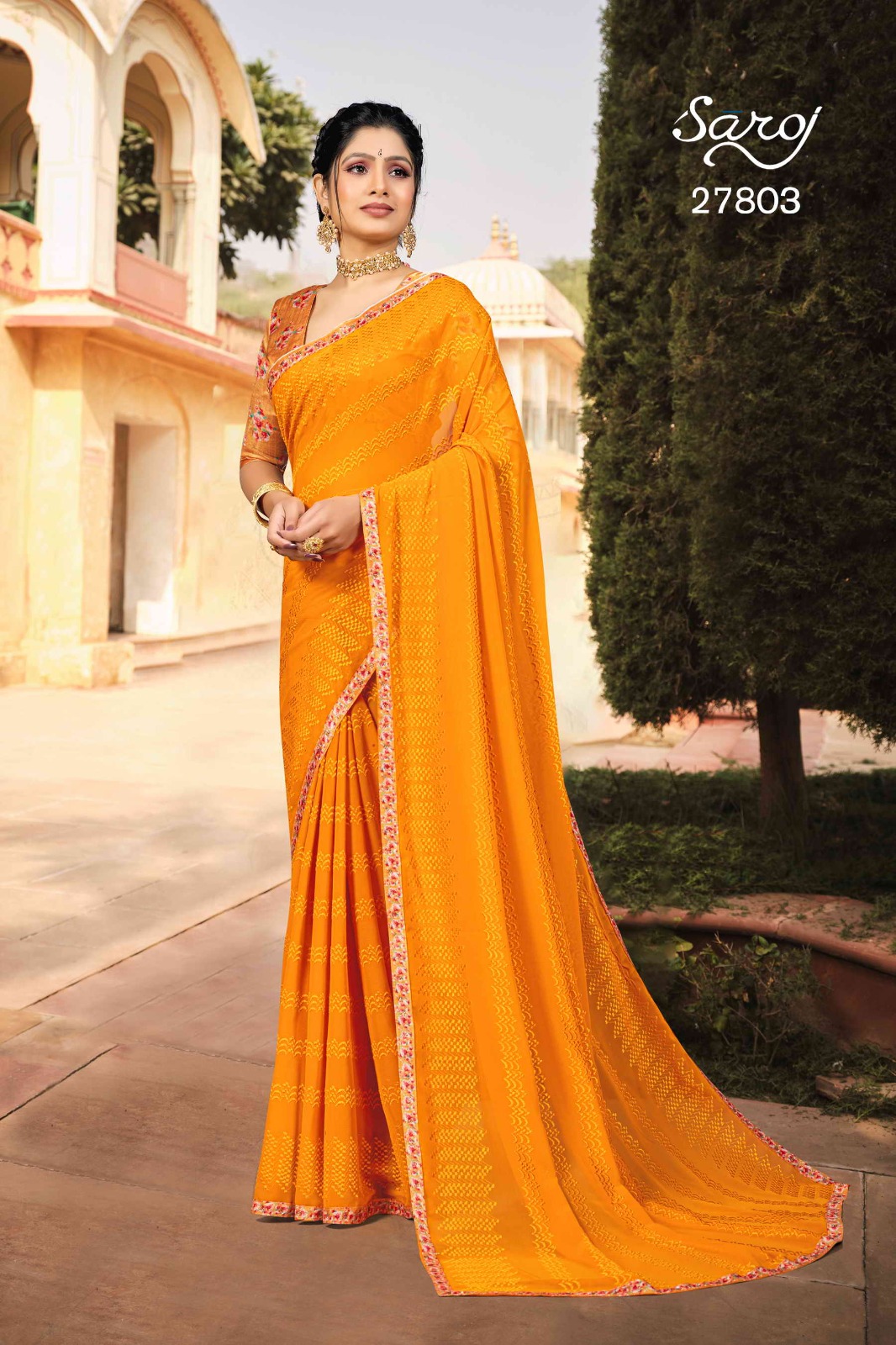 saroj saree Kachi Kalli fancy catchy look saree catalog