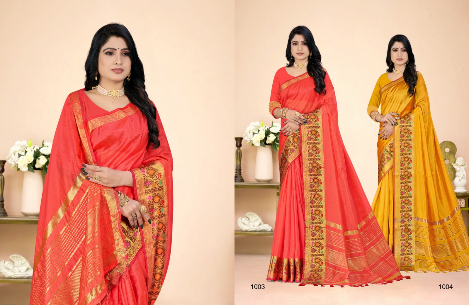 saroj saree raaga silk 1 organza innovative look saree catalog