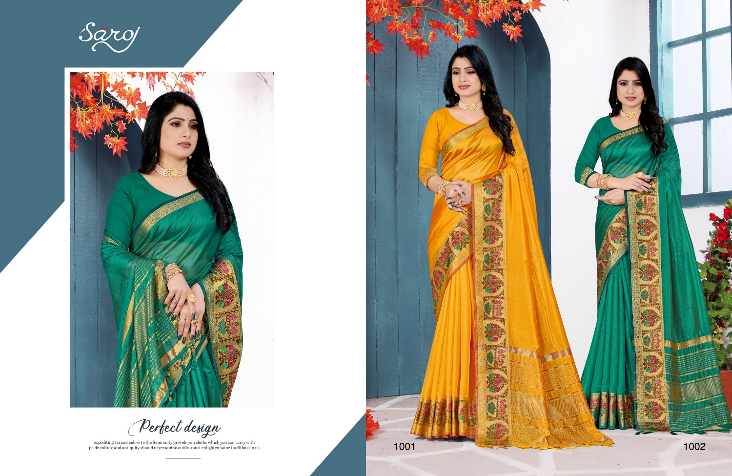 saroj saree raaga silk 3 organza regal look saree catalog