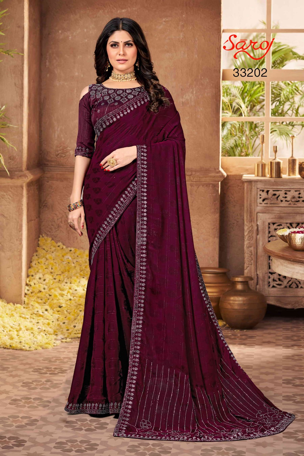 saroj saree Raasiya chiffon regal look saree catalog