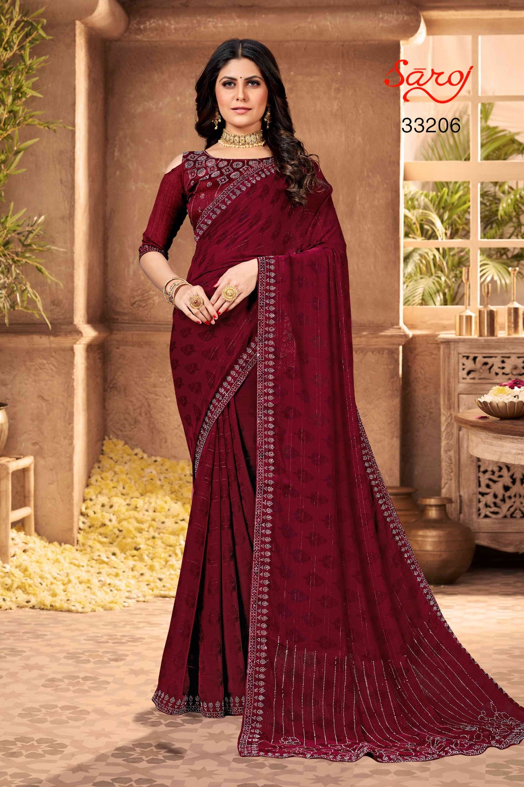 saroj saree Raasiya chiffon regal look saree catalog