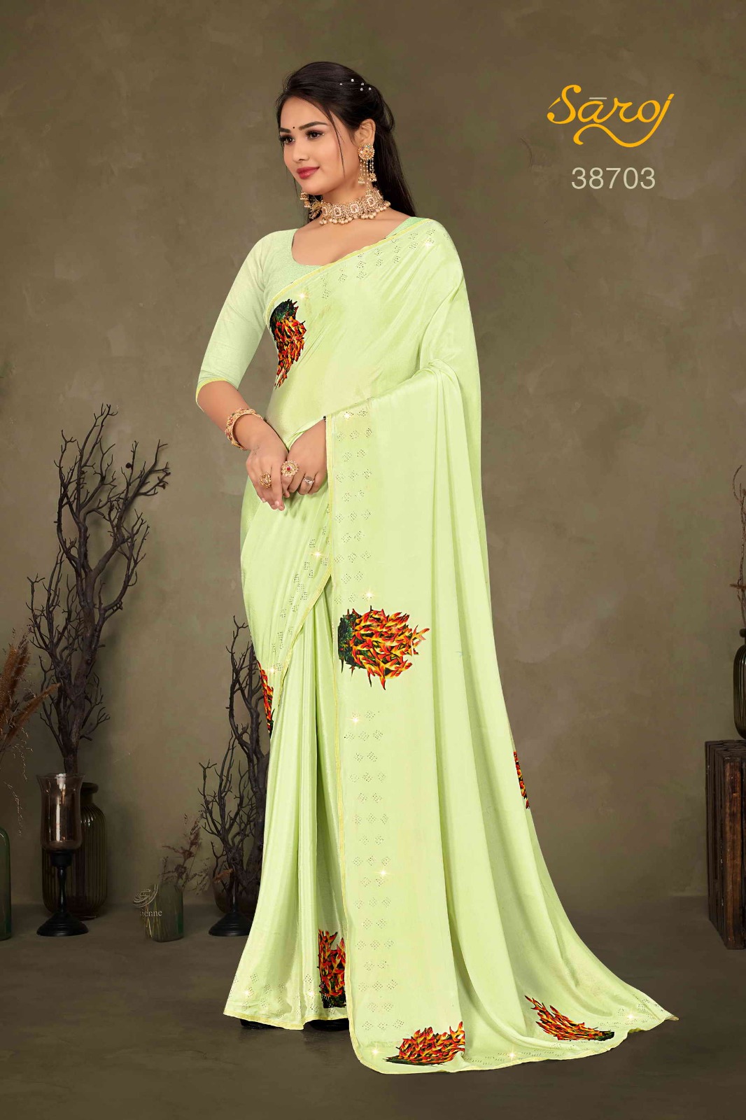 saroj saree Tanmayi crape silk regal look saree catalog