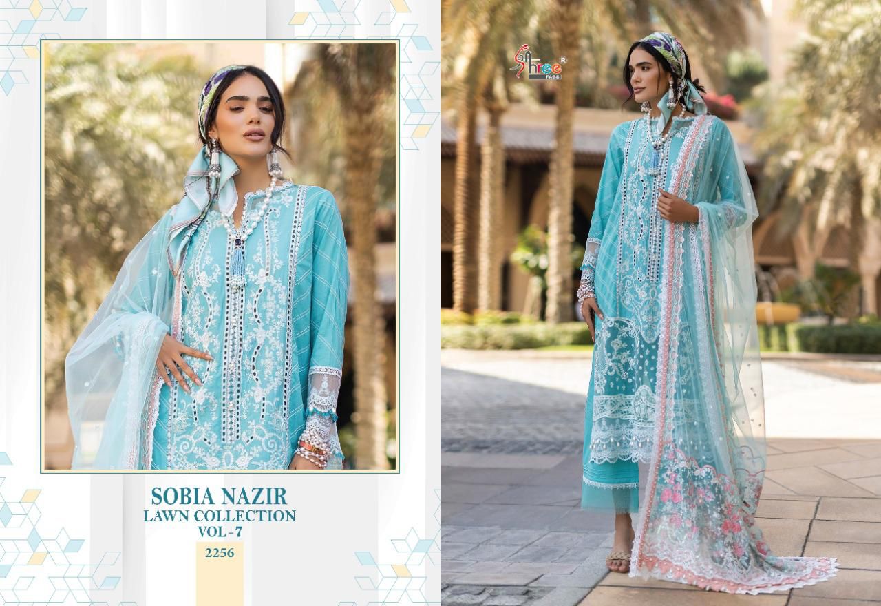 shree fab sobiya nazir lawn collection vol 7 cotton regal look salwar suit  catalog