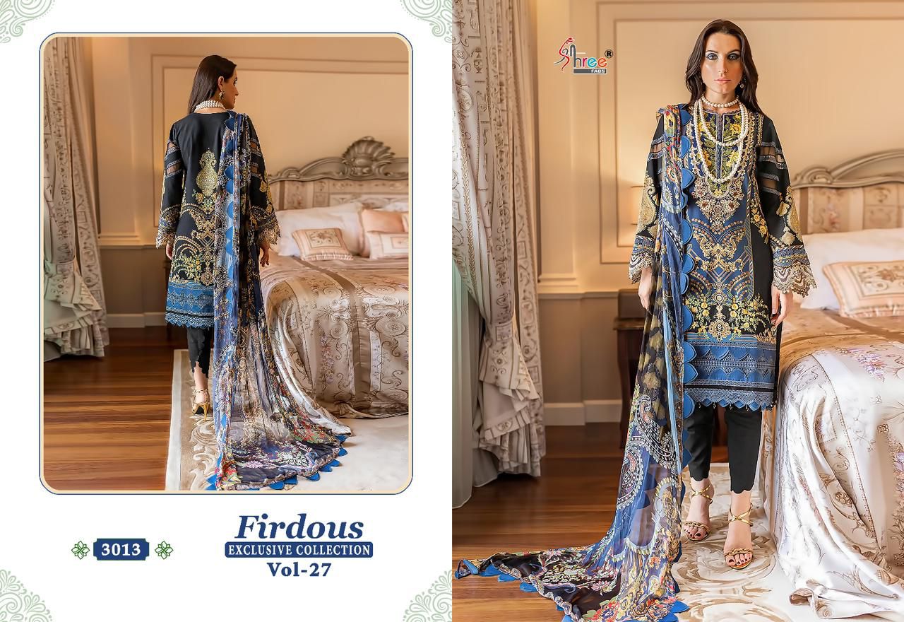 shree fabs firdous exclusive collection vol 27 cotton catchy look salwar suit with cotton dupatta catalog