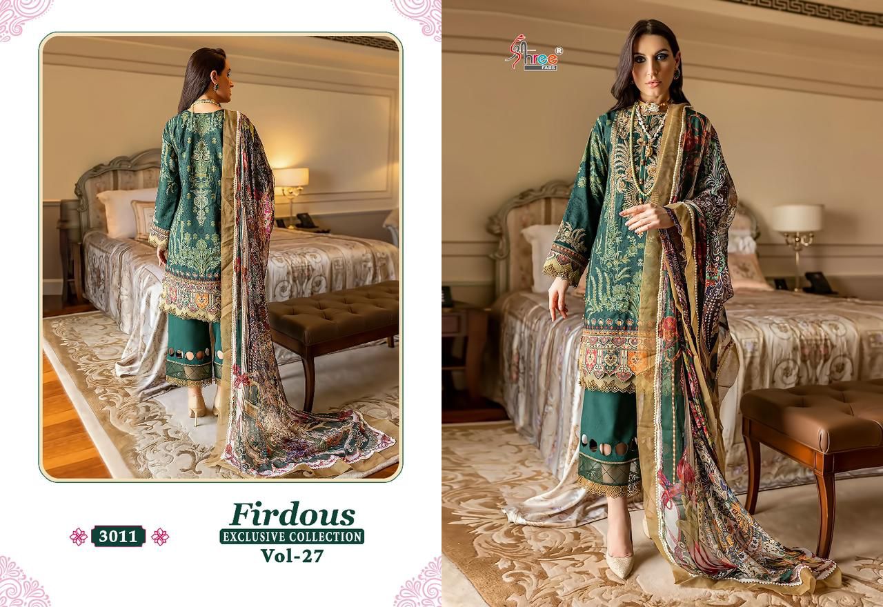 shree fabs firdous exclusive collection vol 27 cotton catchy look salwar suit with cotton dupatta catalog