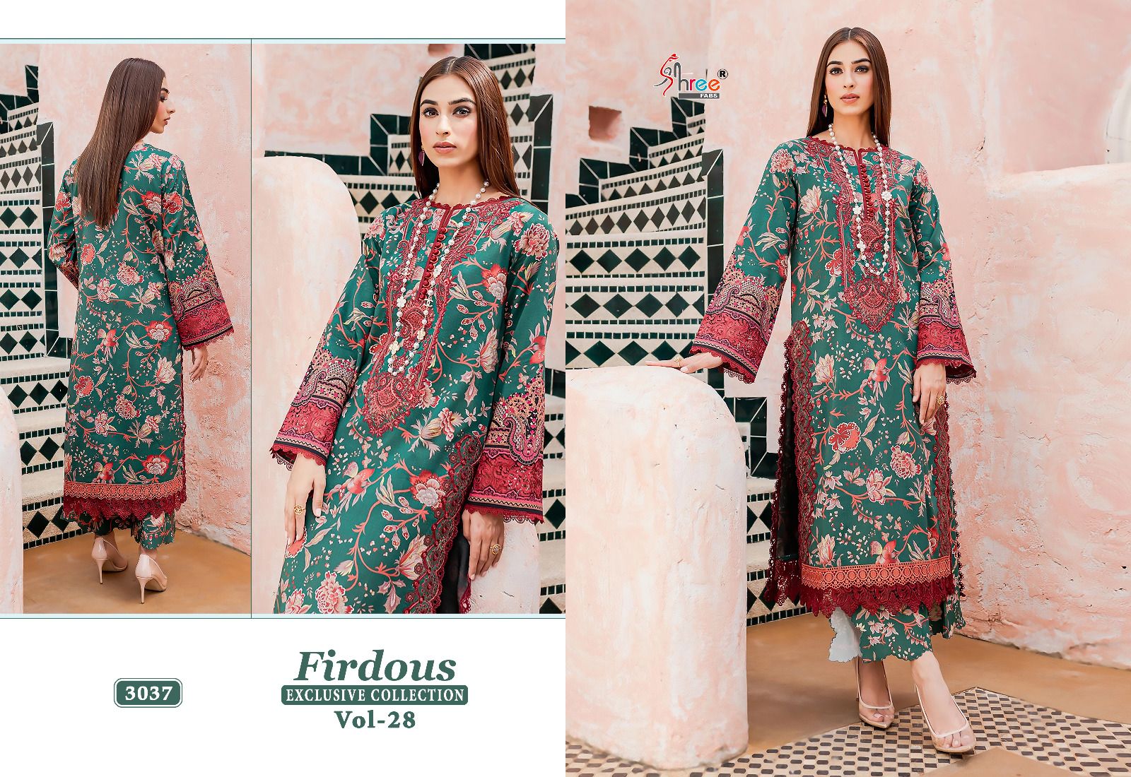 shree fabs firdous exclusive collection vol 28  cotton decent look salwar suit with chiffon dupatta catalog