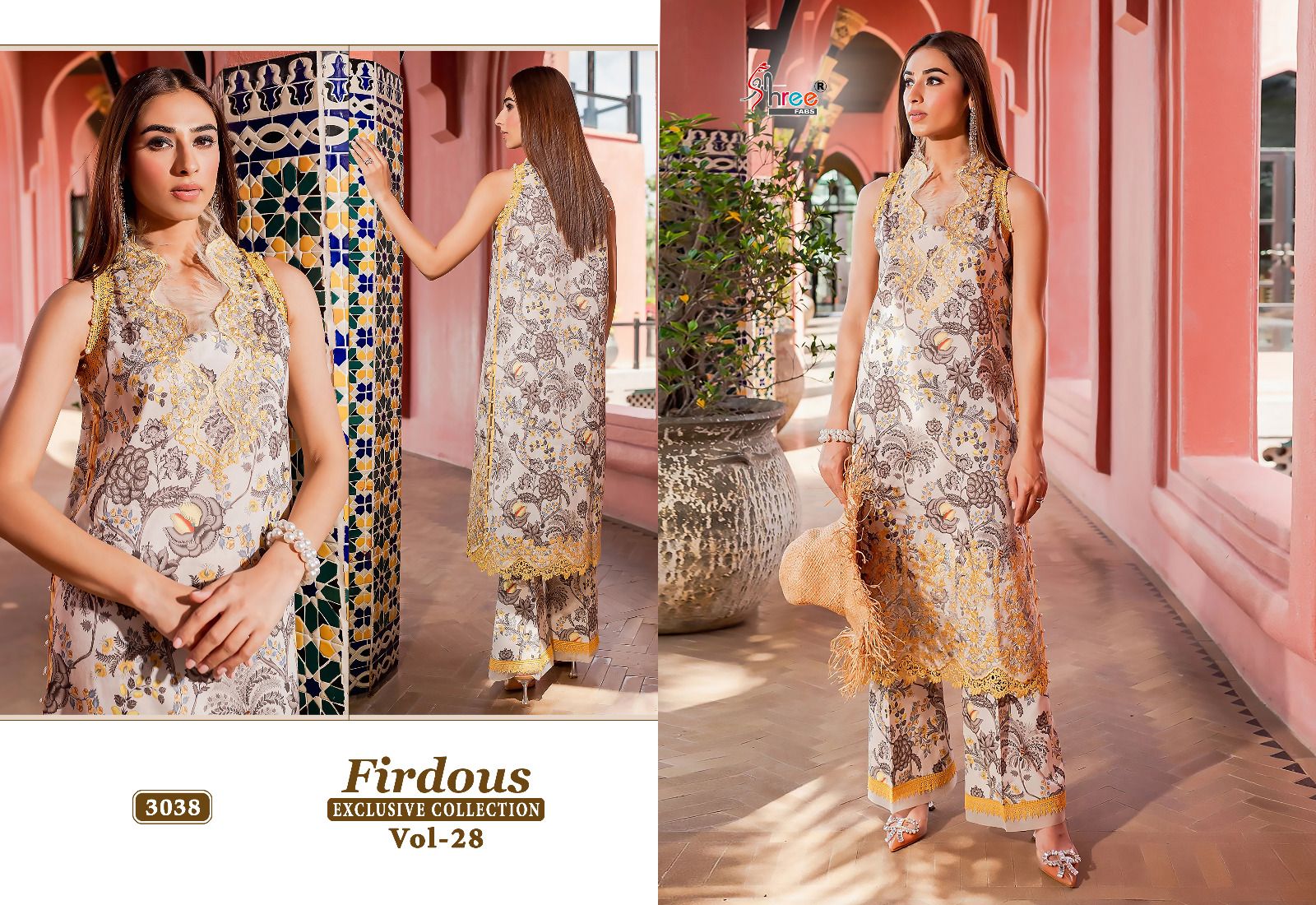 shree fabs firdous exclusive collection vol 28  cotton decent look salwar suit with chiffon dupatta catalog