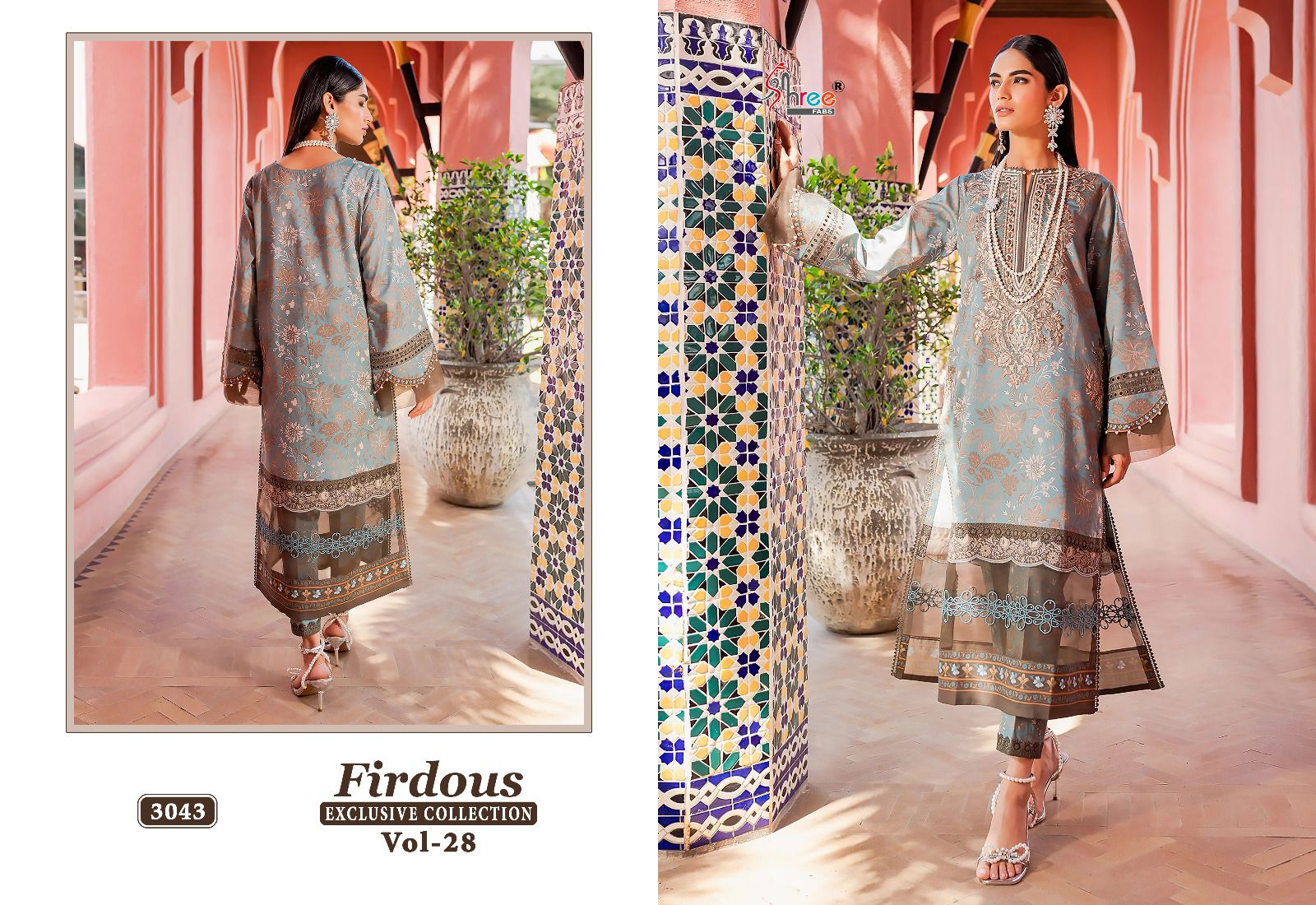 shree fabs firdous exclusive collection vol 28  cotton decent look salwar suit with chiffon dupatta catalog