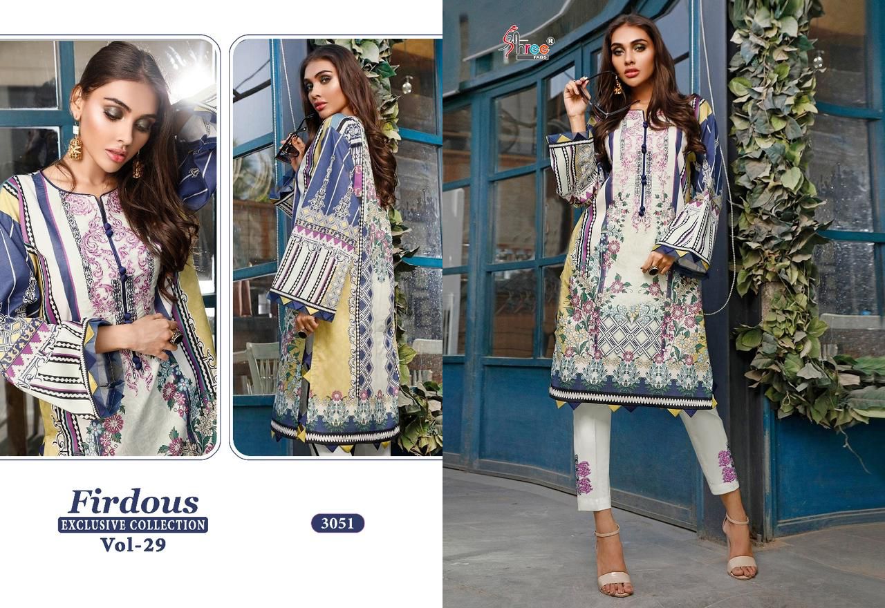 shree fabs firdous exclusive collection vol 29 cotton elegant look salwar suit with chiffon dupatta catalog