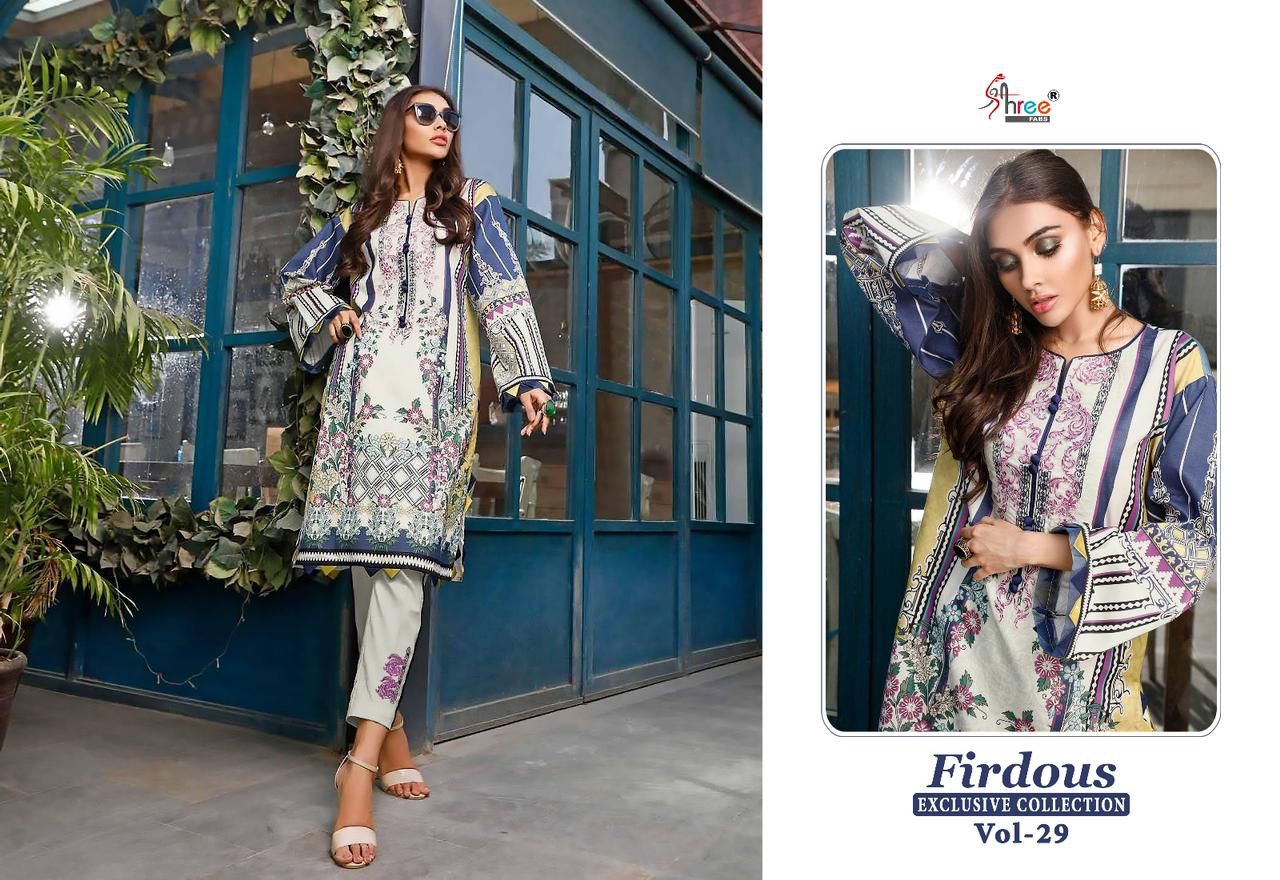 shree fabs firdous exclusive collection vol 29 cotton elegant look salwar suit with chiffon dupatta catalog