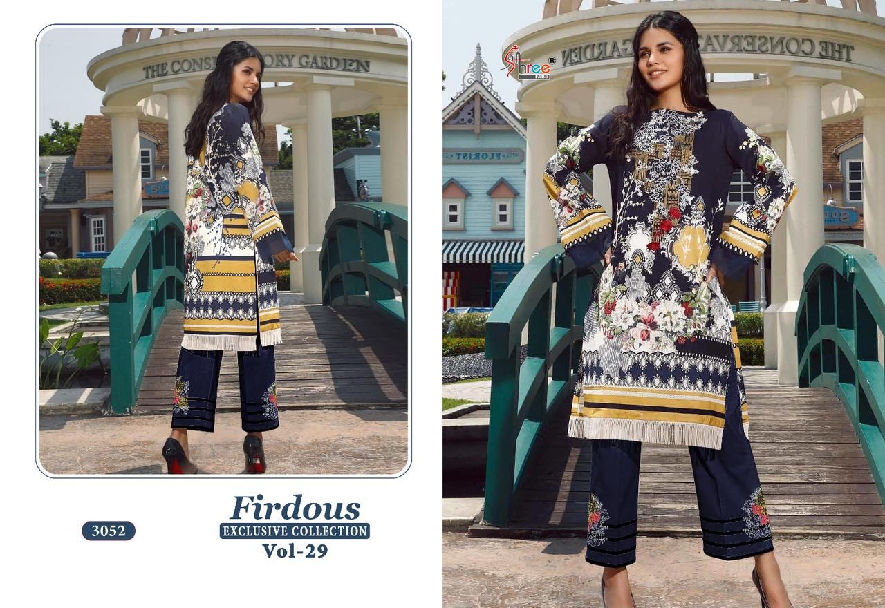 shree fabs firdous exclusive collection vol 29 cotton elegant look salwar suit with chiffon dupatta catalog