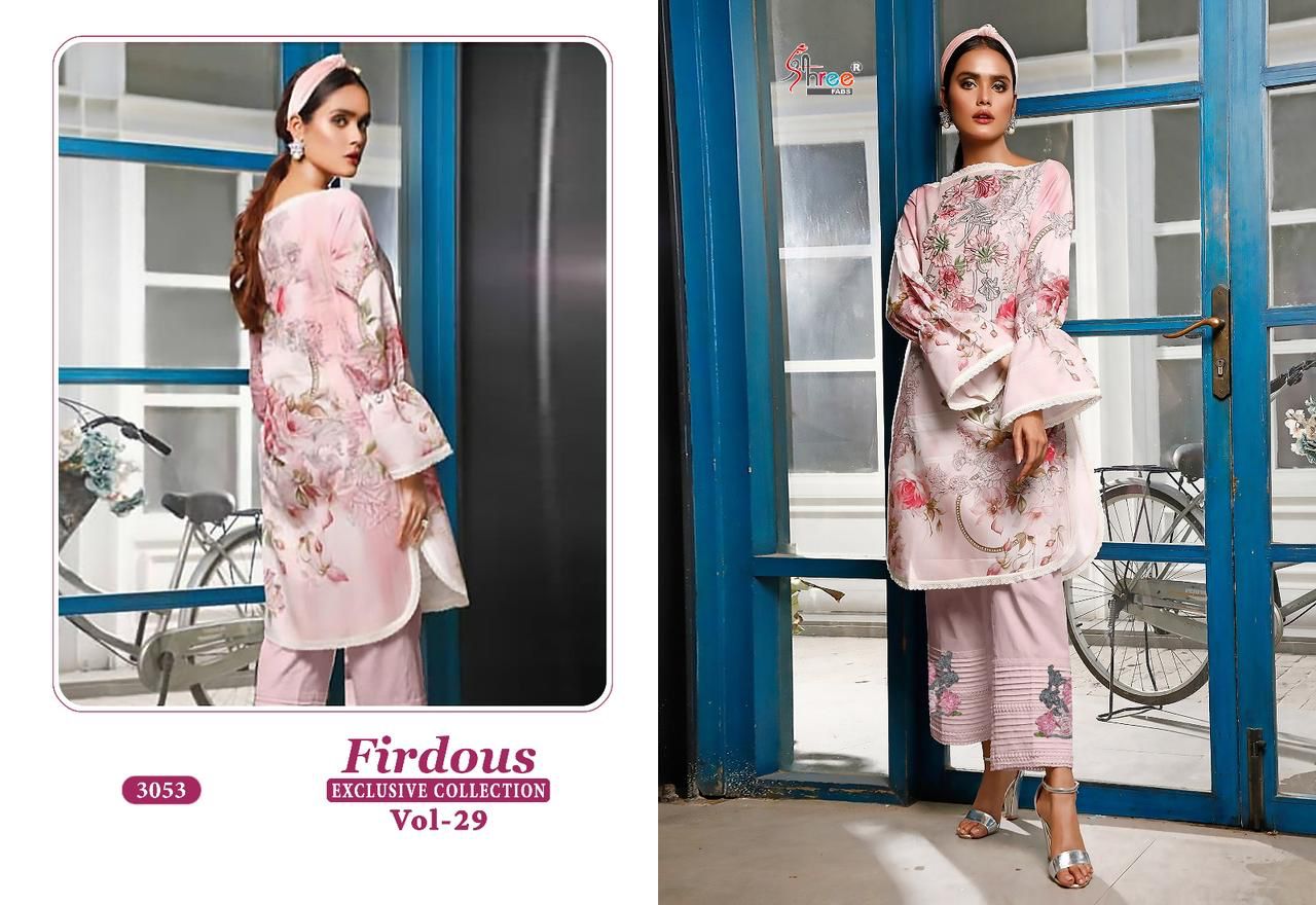 shree fabs firdous exclusive collection vol 29 cotton elegant look salwar suit with chiffon dupatta catalog