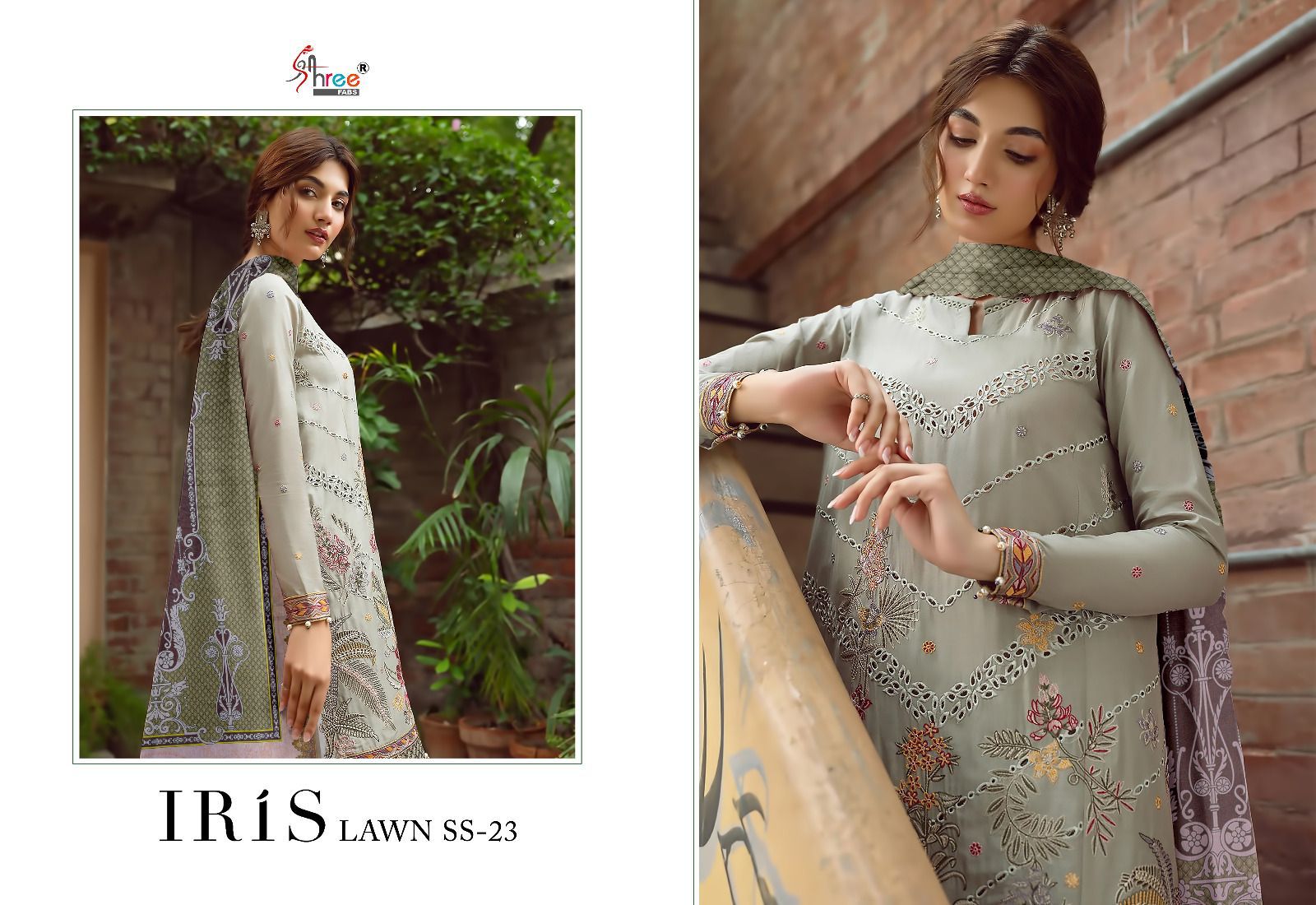 shree fabs iris lawn ss 2023 cotton catchy look salwar suit with cotton dupatta catalog