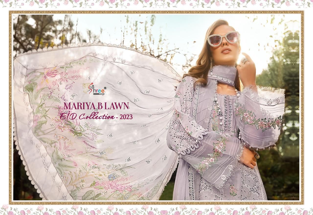 shree fabs mariya b lawn eid collection 2023 cotton attaractive salwar suit catalog