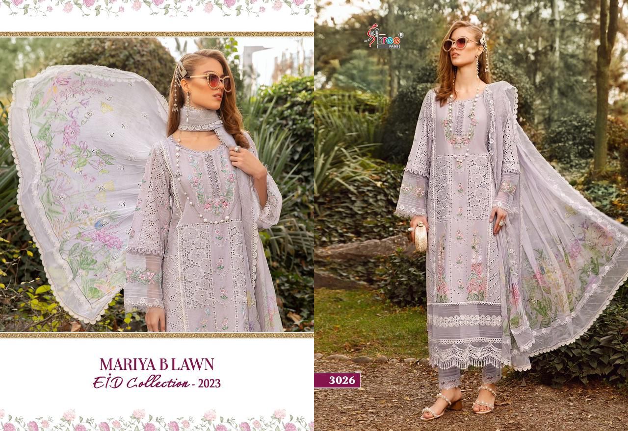 shree fabs mariya b lawn eid collection 2023 cotton attaractive salwar suit catalog