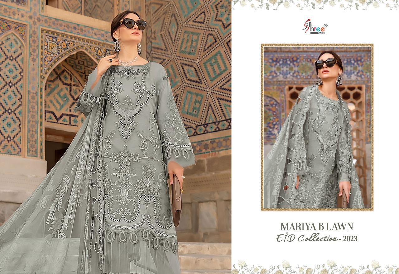 shree fabs mariya b lawn eid collection 2023 cotton attaractive salwar suit catalog