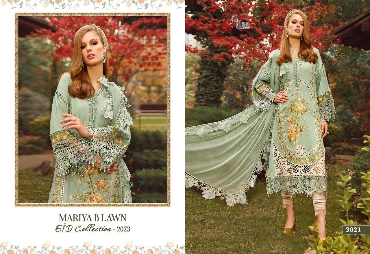 shree fabs mariya b lawn eid collection 2023 cotton attaractive salwar suit catalog