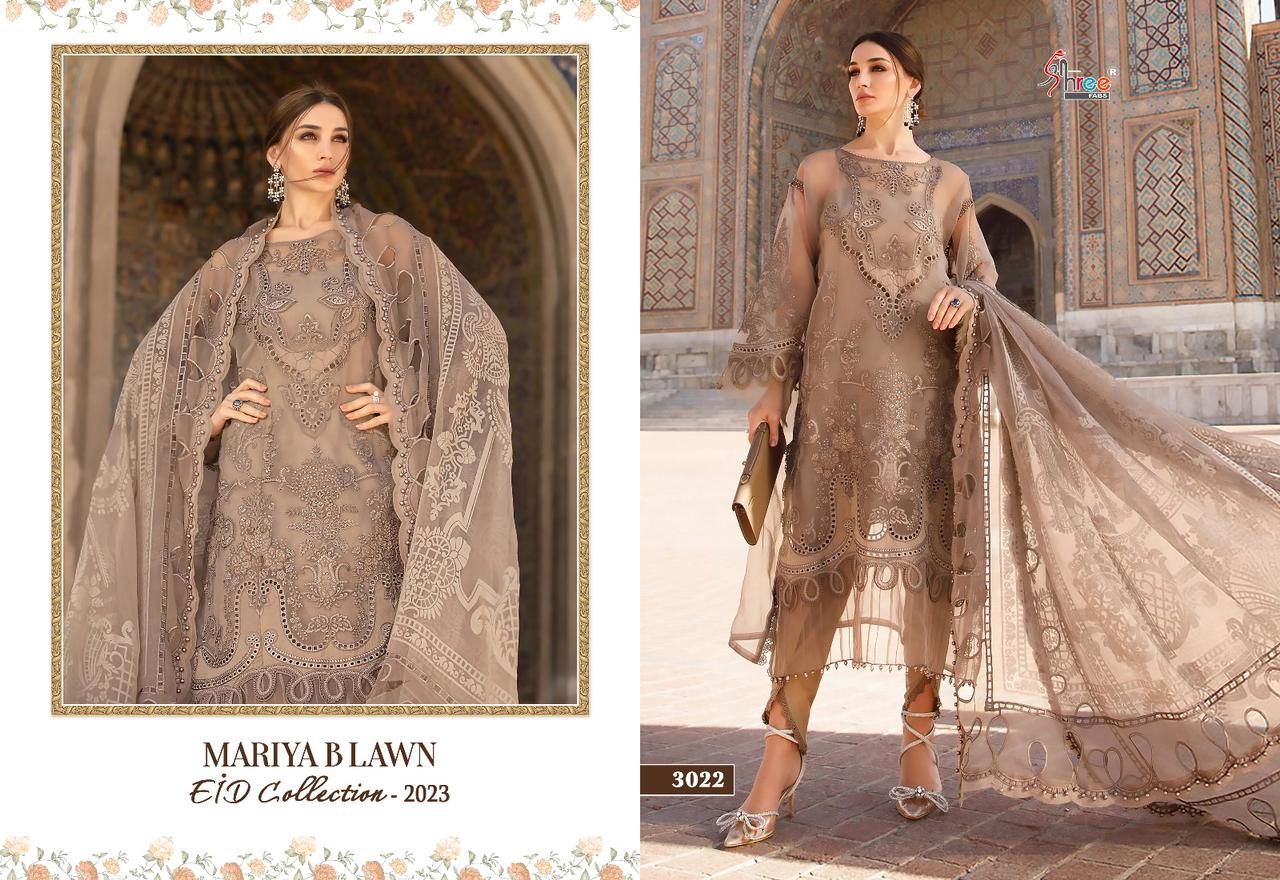 shree fabs mariya b lawn eid collection 2023 cotton attaractive salwar suit catalog