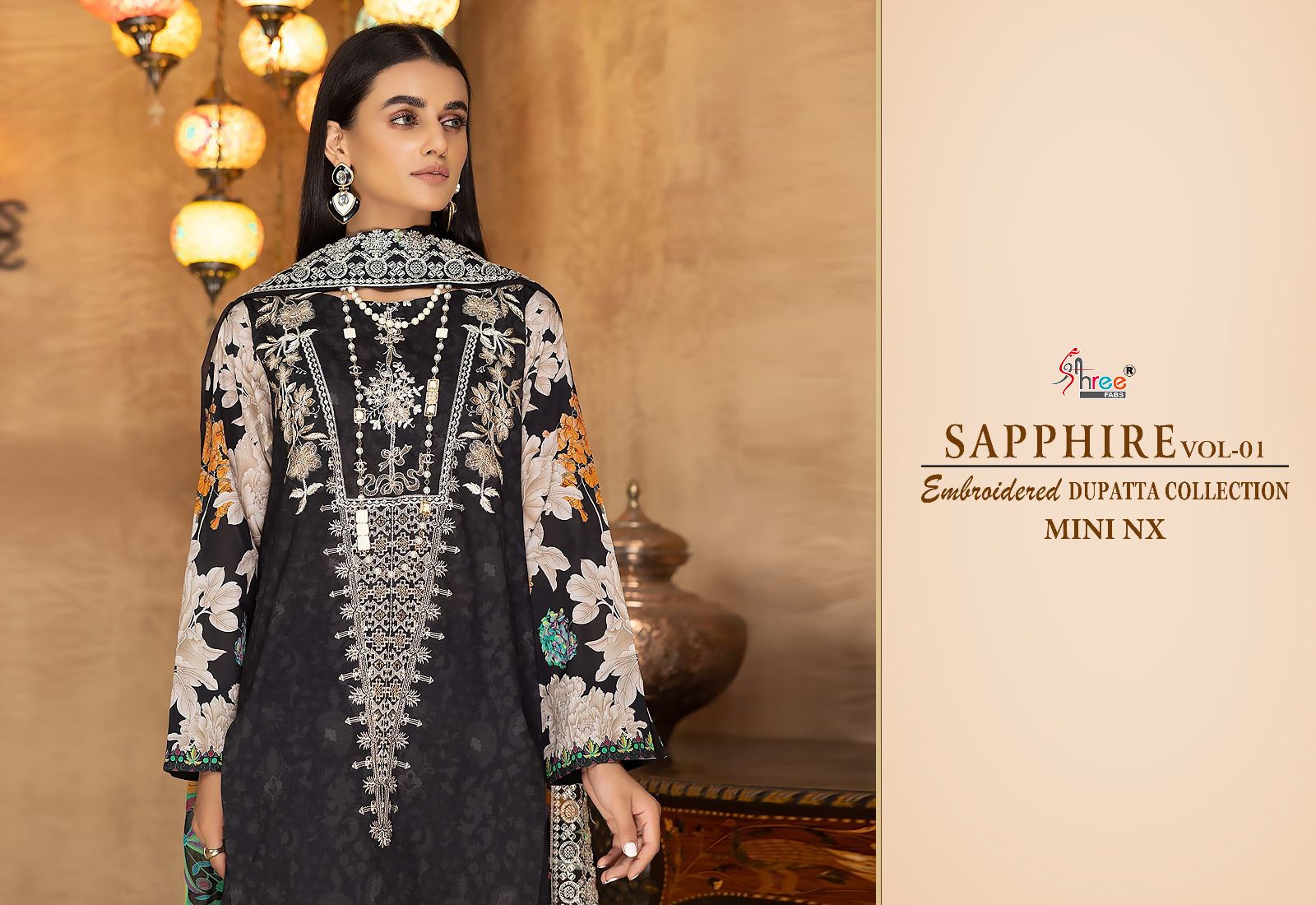 shree fabs shapphire embroidered dupatta collection vol 1 mini nx cotton decent look salwar suit  catalog