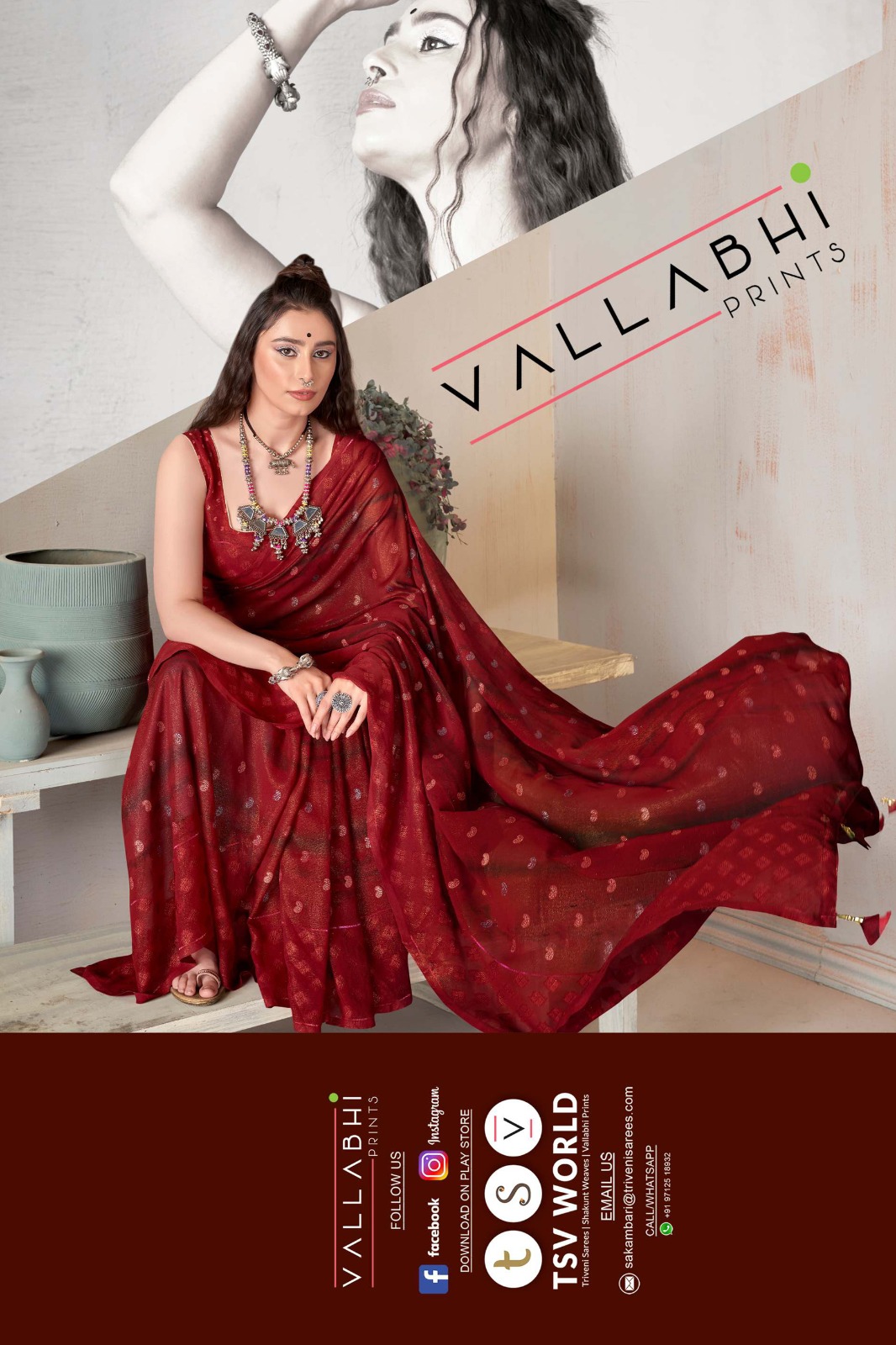 vallabhi print kushaltam Georegette elegant print saree catalog