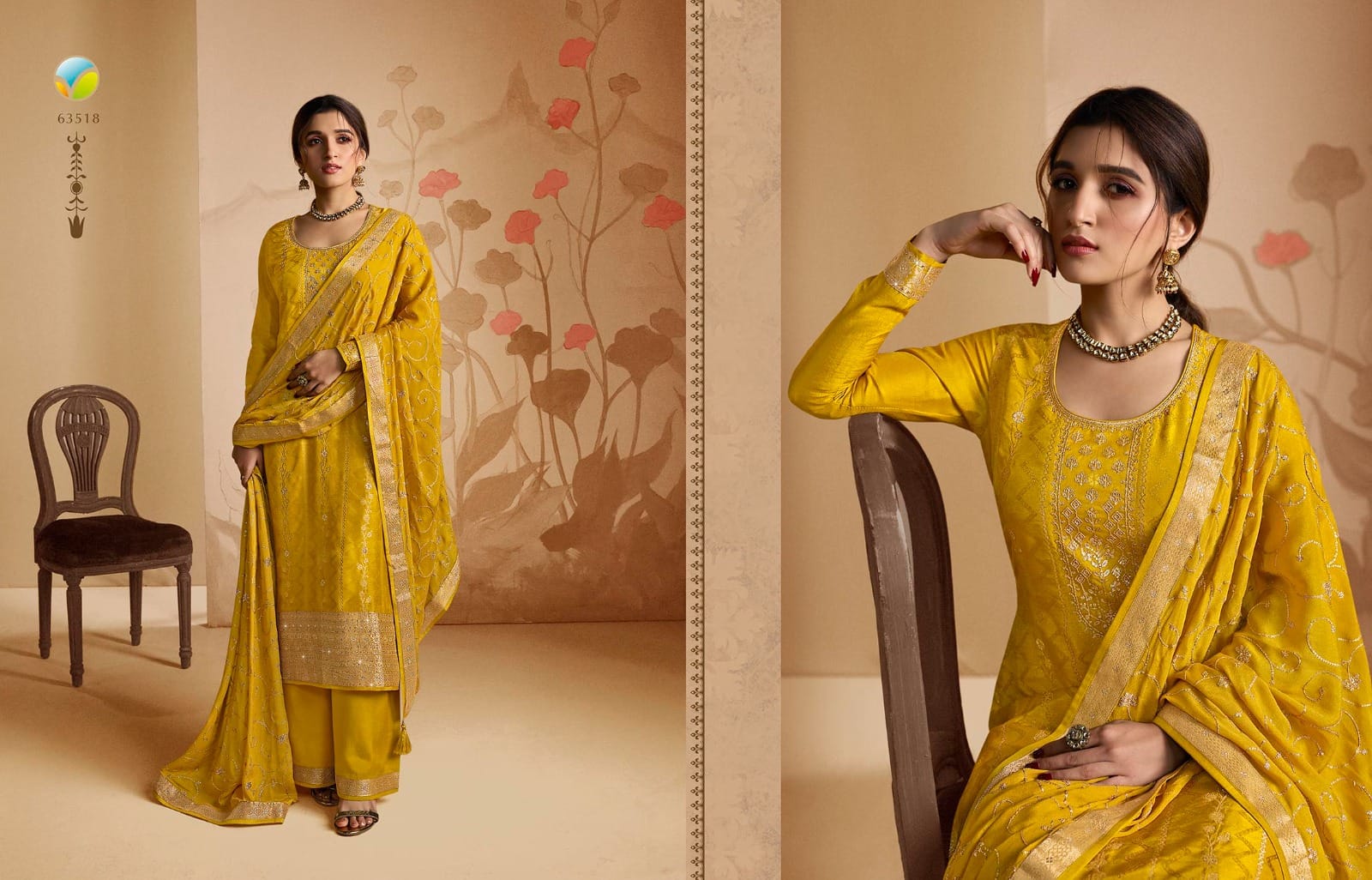 vinay fashion kaseesh sana 2 dola jacouard innovative look salwar suit catalog