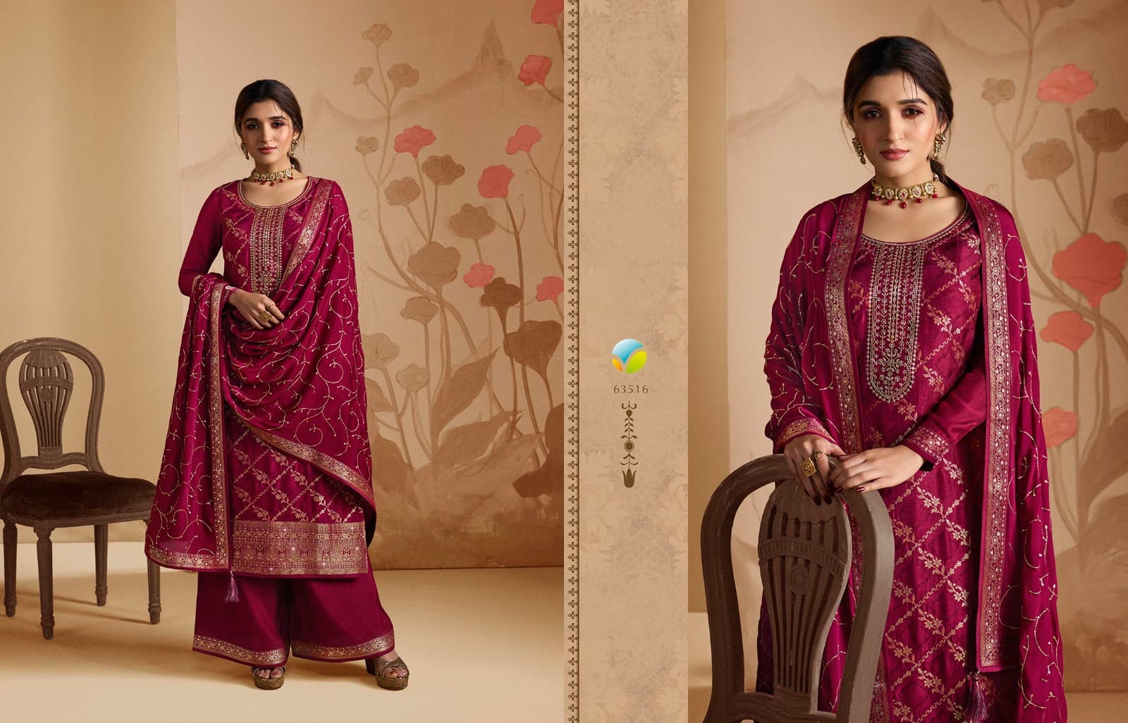 vinay fashion kaseesh sana 2 dola jacouard innovative look salwar suit catalog