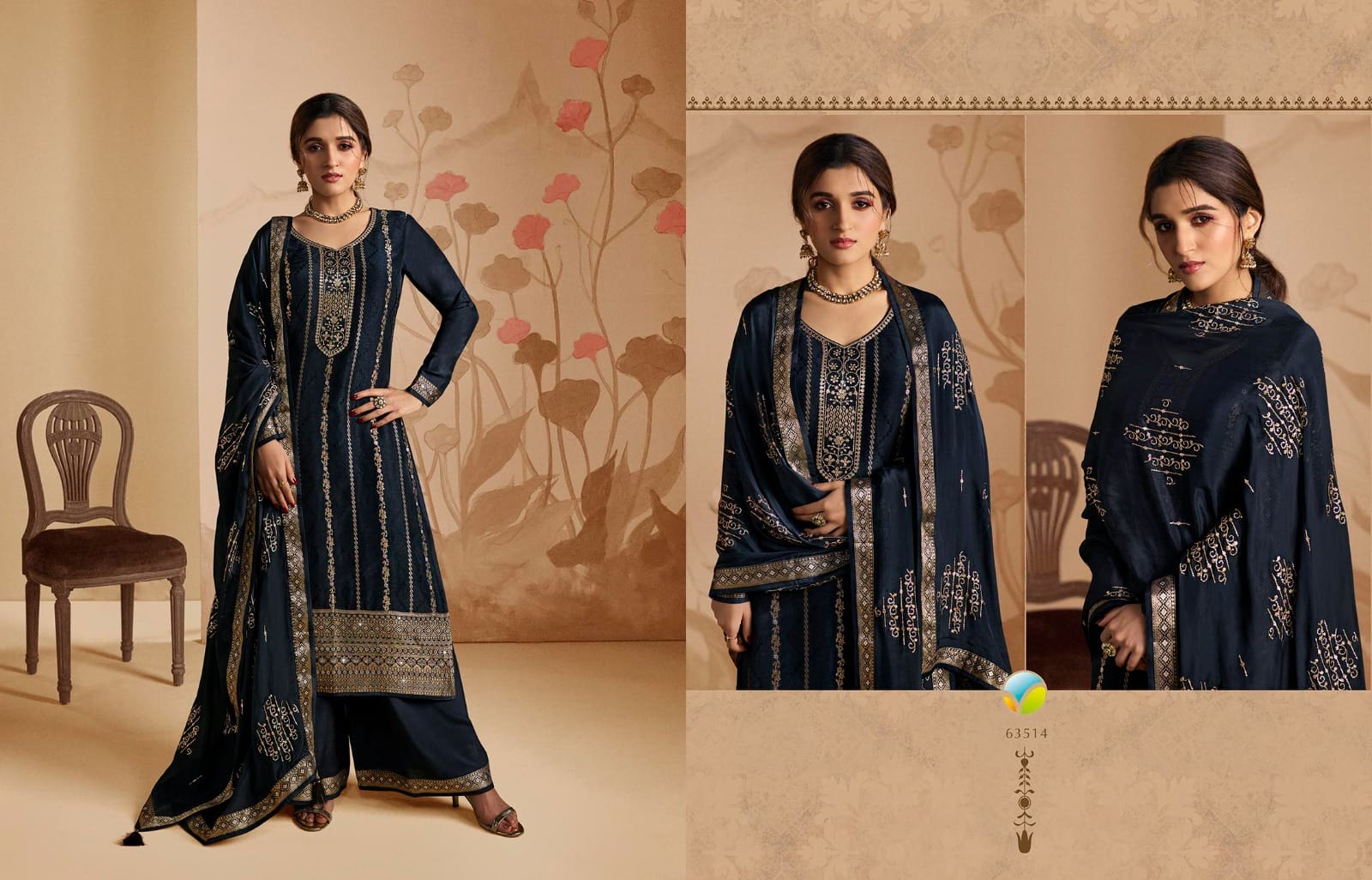 vinay fashion kaseesh sana 2 dola jacouard innovative look salwar suit catalog