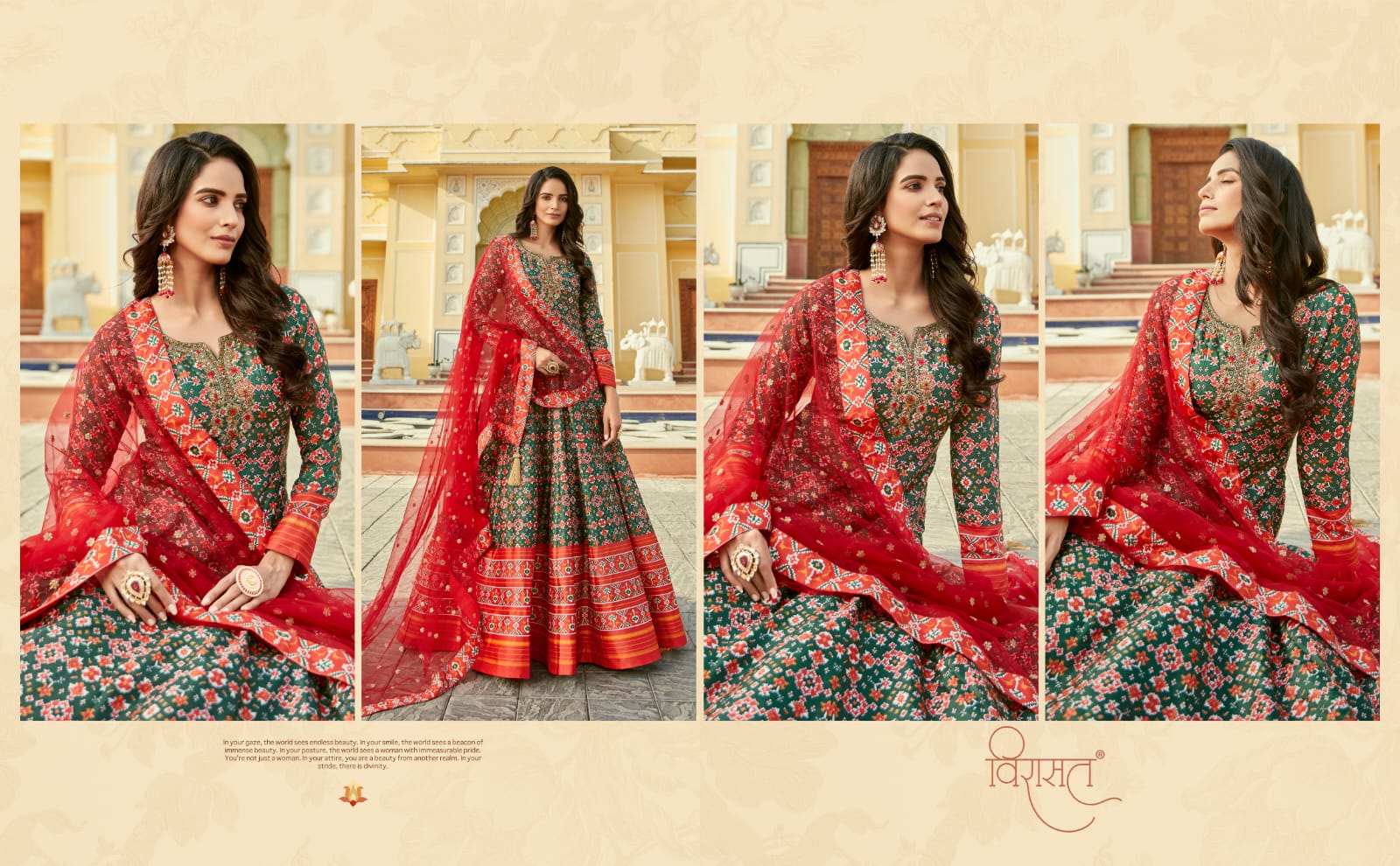 virasat padmasundari patola print gorgeous look gown with dupatta catalog