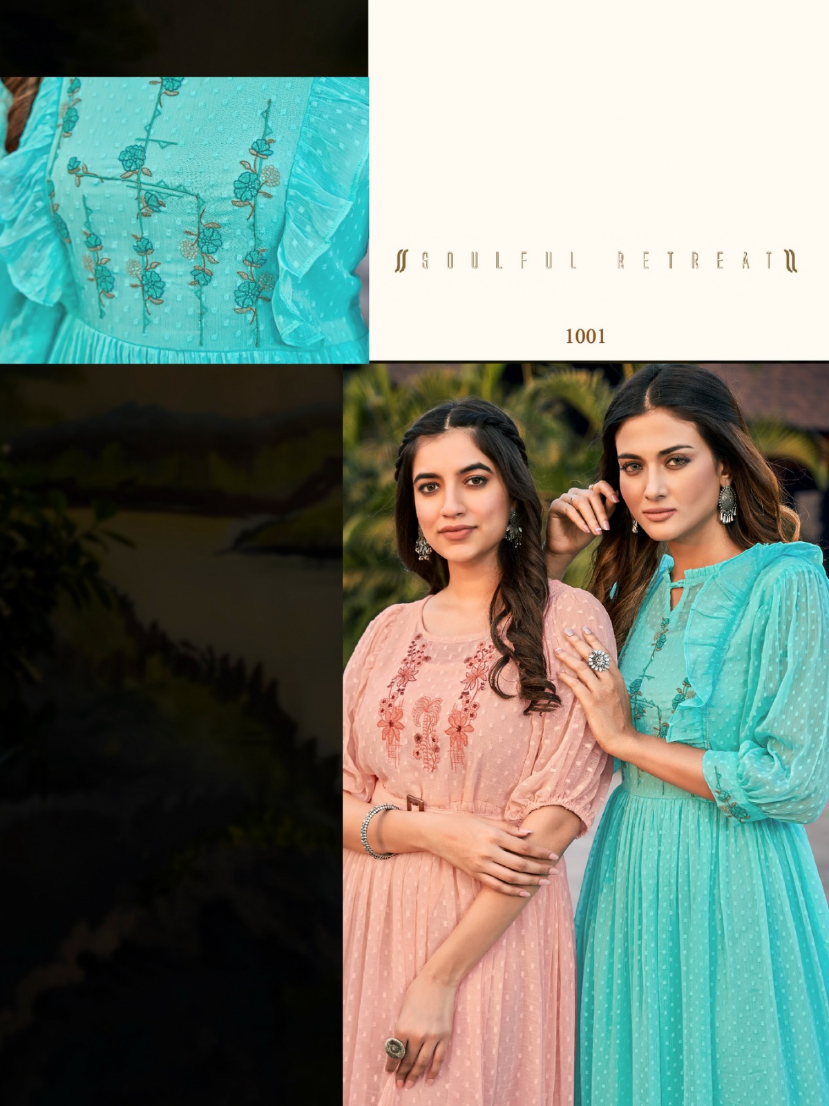 vitara fashion vienna chiffon marbel butti fabric gorgeous look kurti catalog