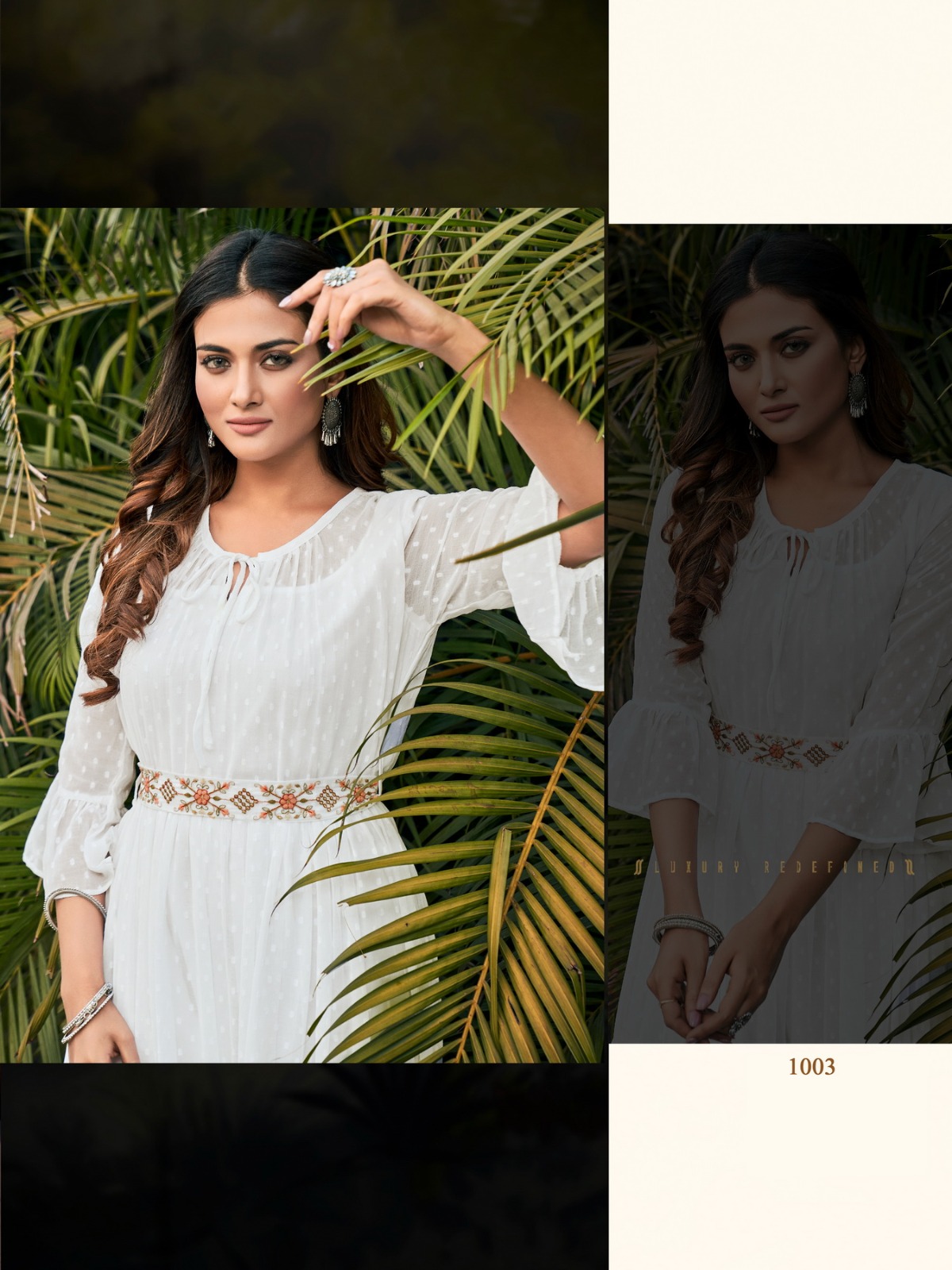 vitara fashion vienna chiffon marbel butti fabric gorgeous look kurti catalog