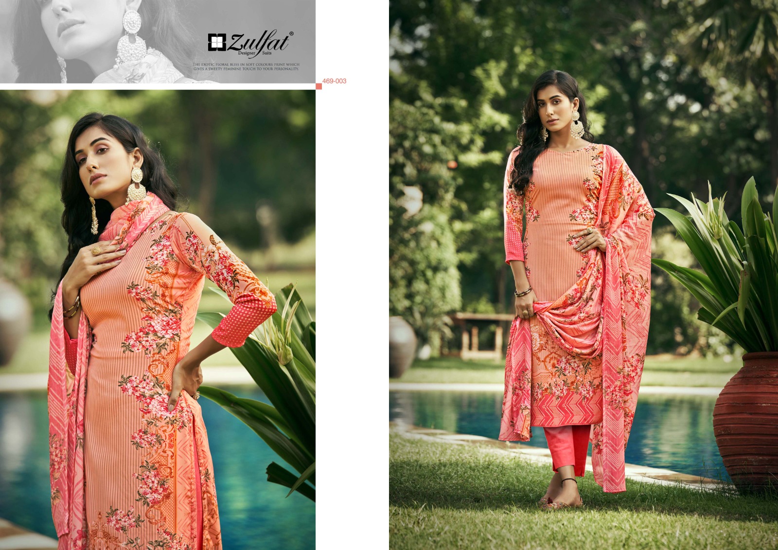 zulfat designer suit hayaat pure crape elegant look salwar suit catalog