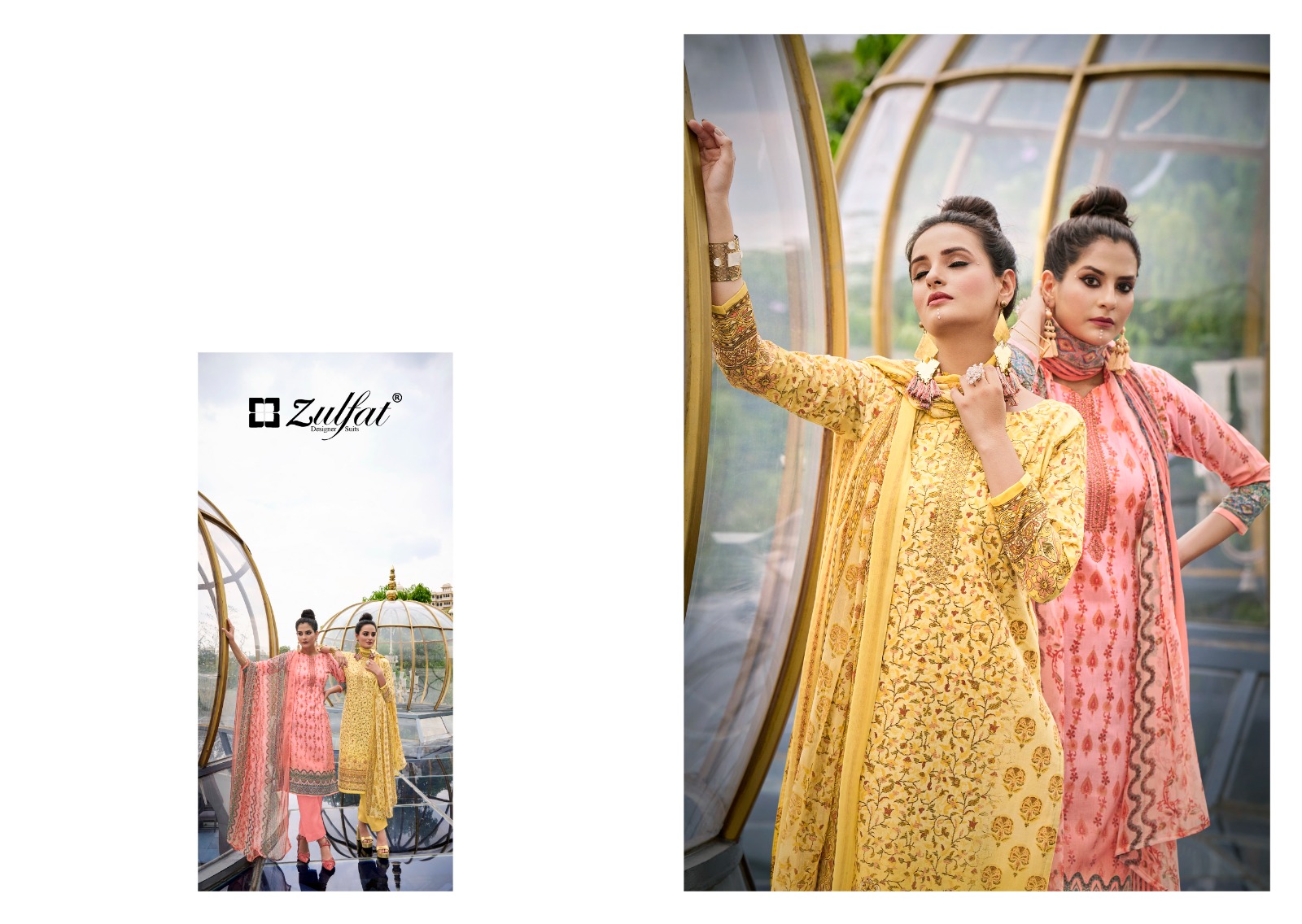 zulfat designer suit kanikaari cotton regal look salwar suit catalog