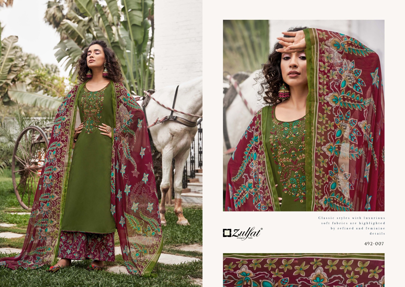 zulfat designer suit mandakini jam cotton regal look salwar suit catalog