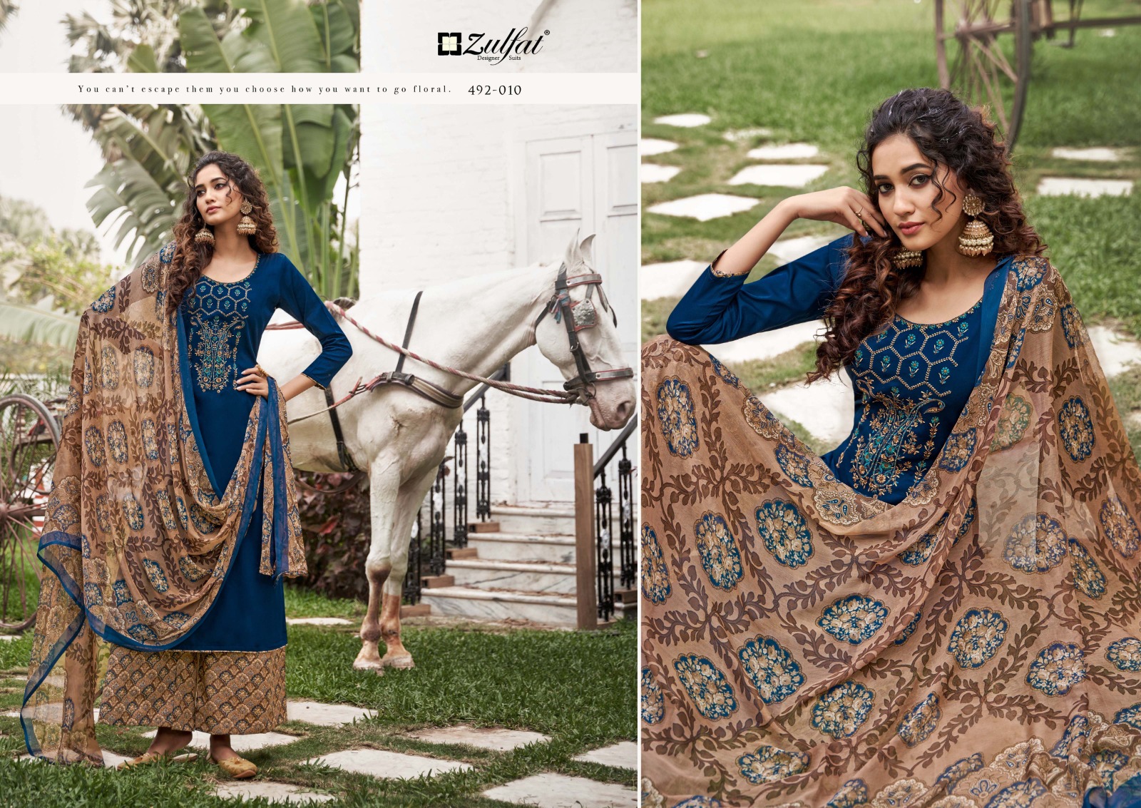 zulfat designer suit mandakini jam cotton regal look salwar suit catalog