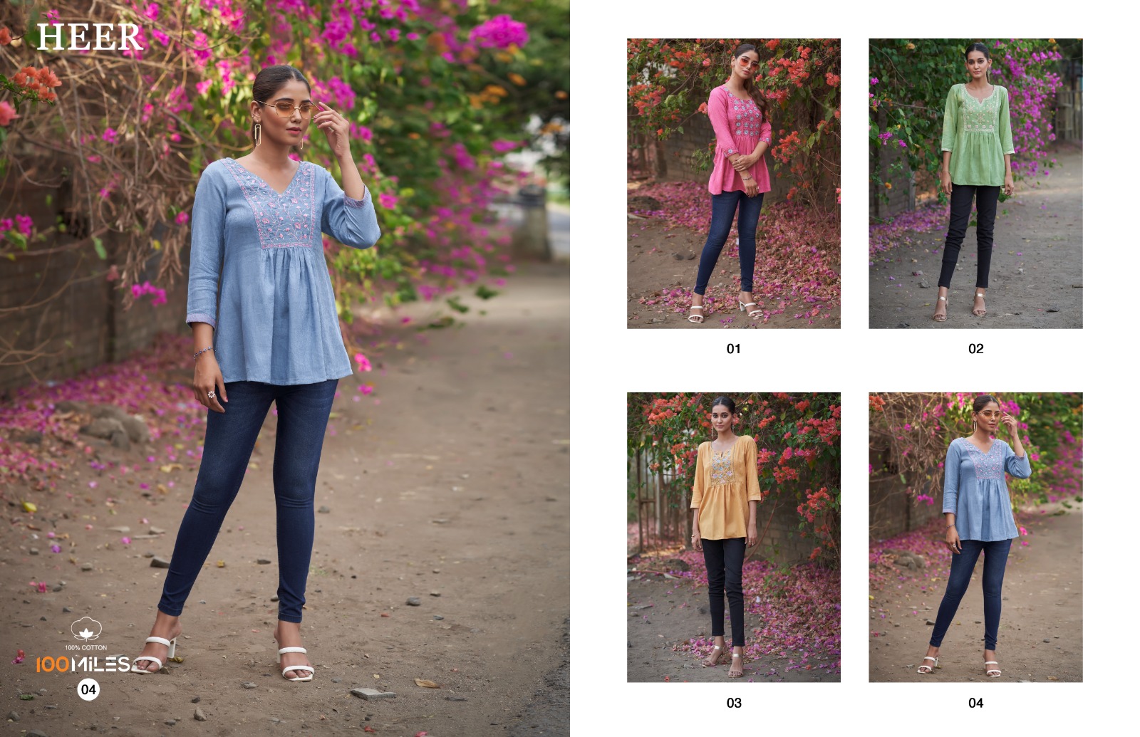 100 miles heer cotton new and modern style tops catalog