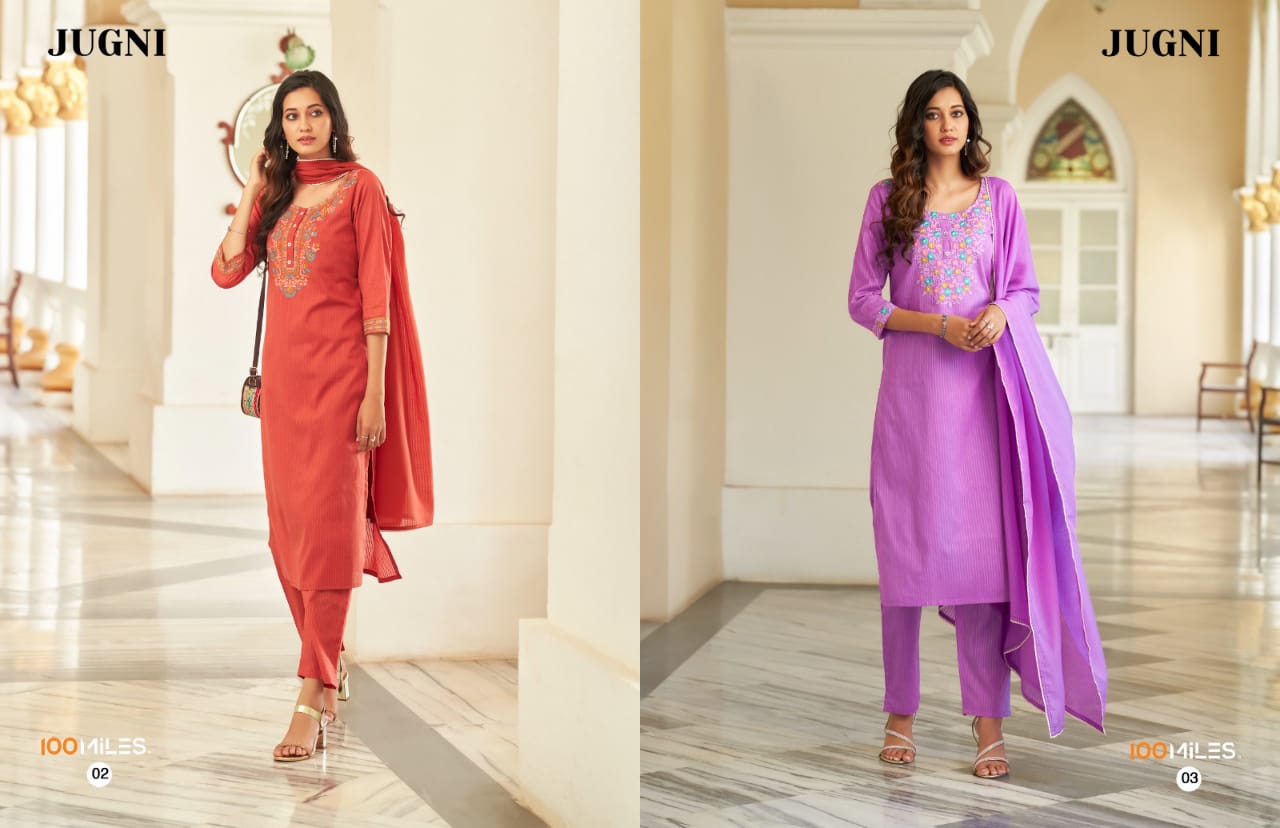 100 Miles jugni cotton regal look kurti catalog