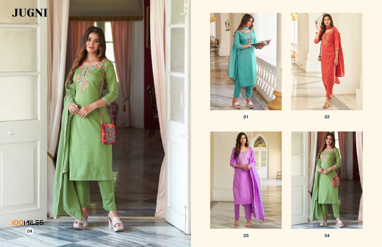 100 Miles jugni cotton regal look kurti catalog