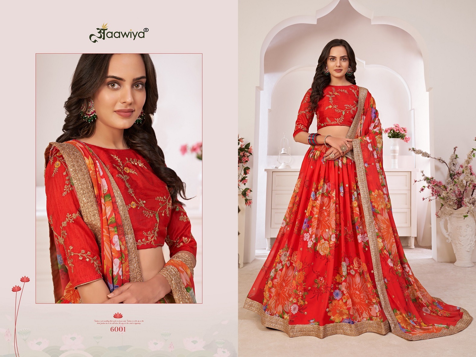 aawiya official lotuse vol 1sku 6001 georgette festive look lehenga single