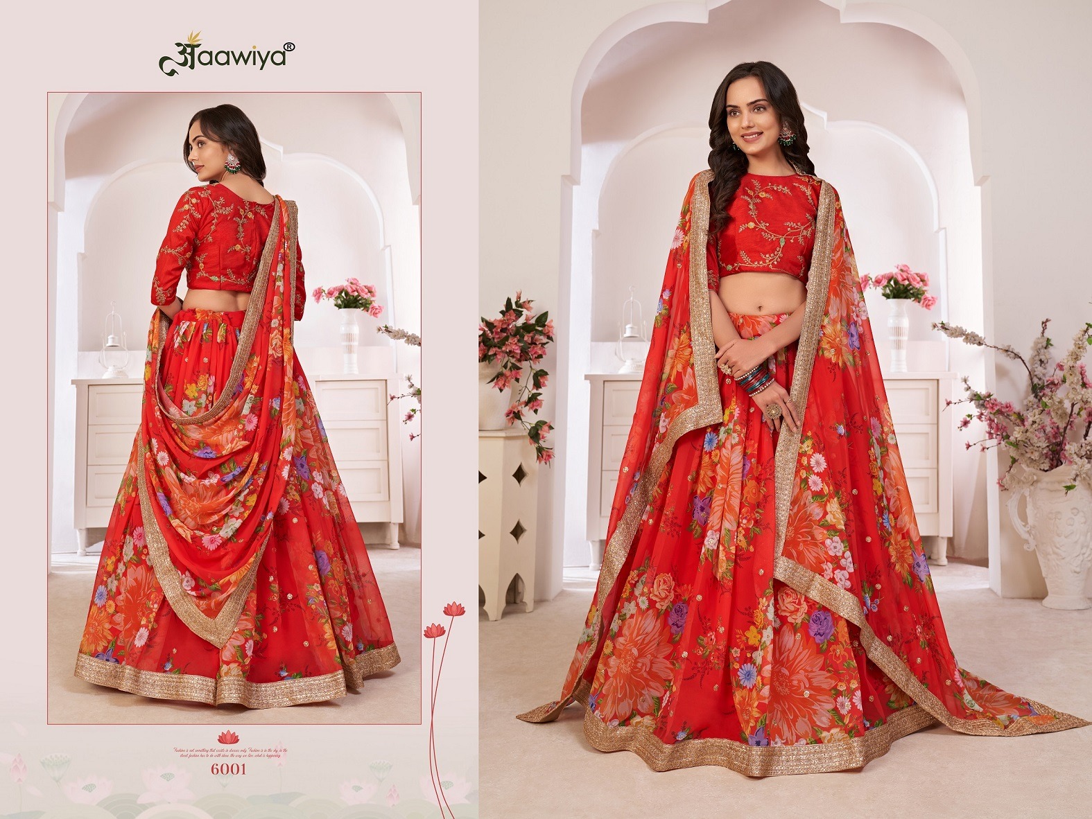 aawiya official lotuse vol 1sku 6001 georgette festive look lehenga single