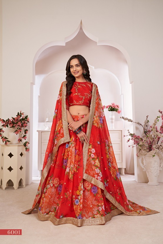 aawiya official lotuse vol 1sku 6001 georgette festive look lehenga single