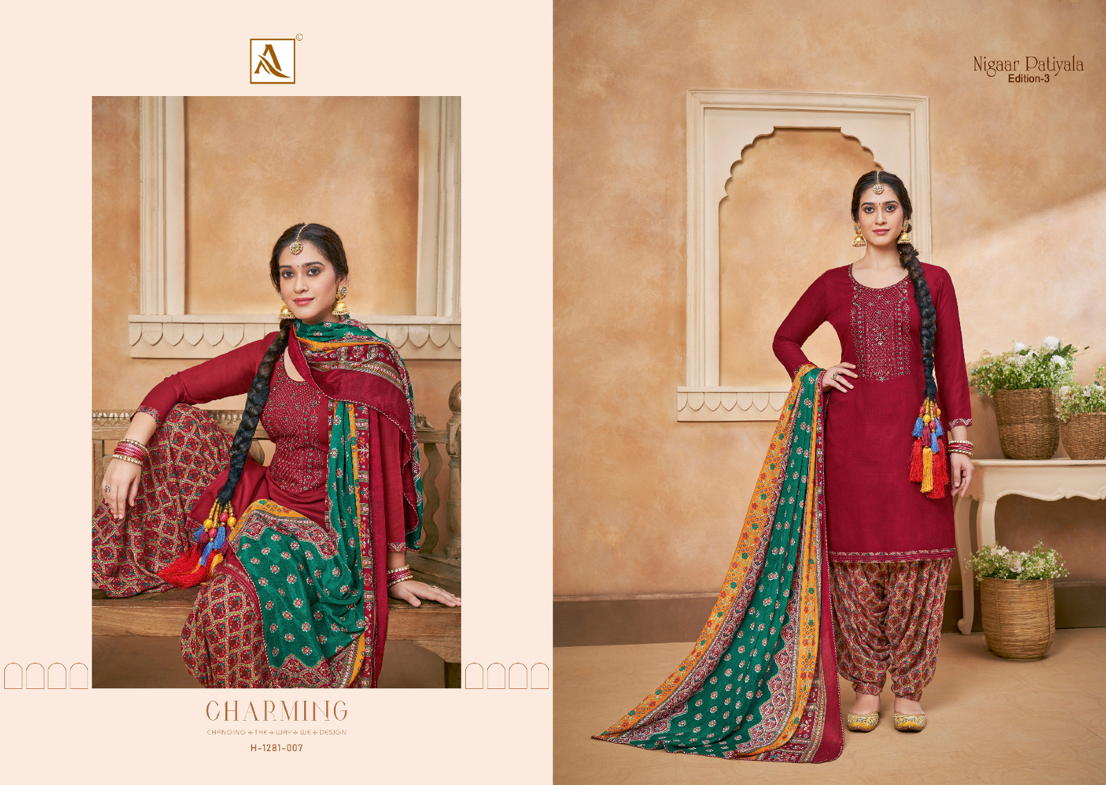 alok suit nigaar patiyala 3 viscose elegant salwar suit catalog