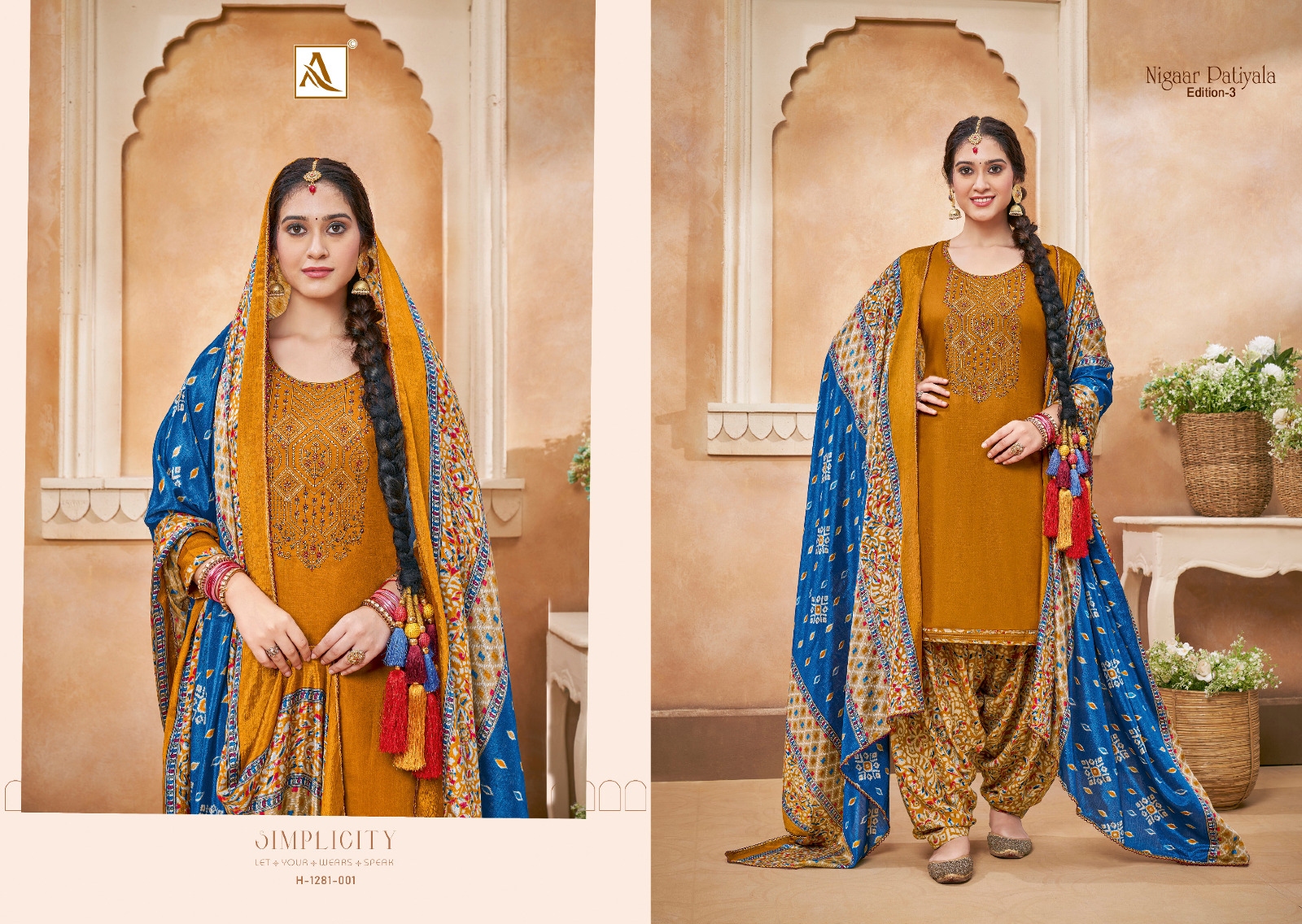 alok suit nigaar patiyala 3 viscose elegant salwar suit catalog