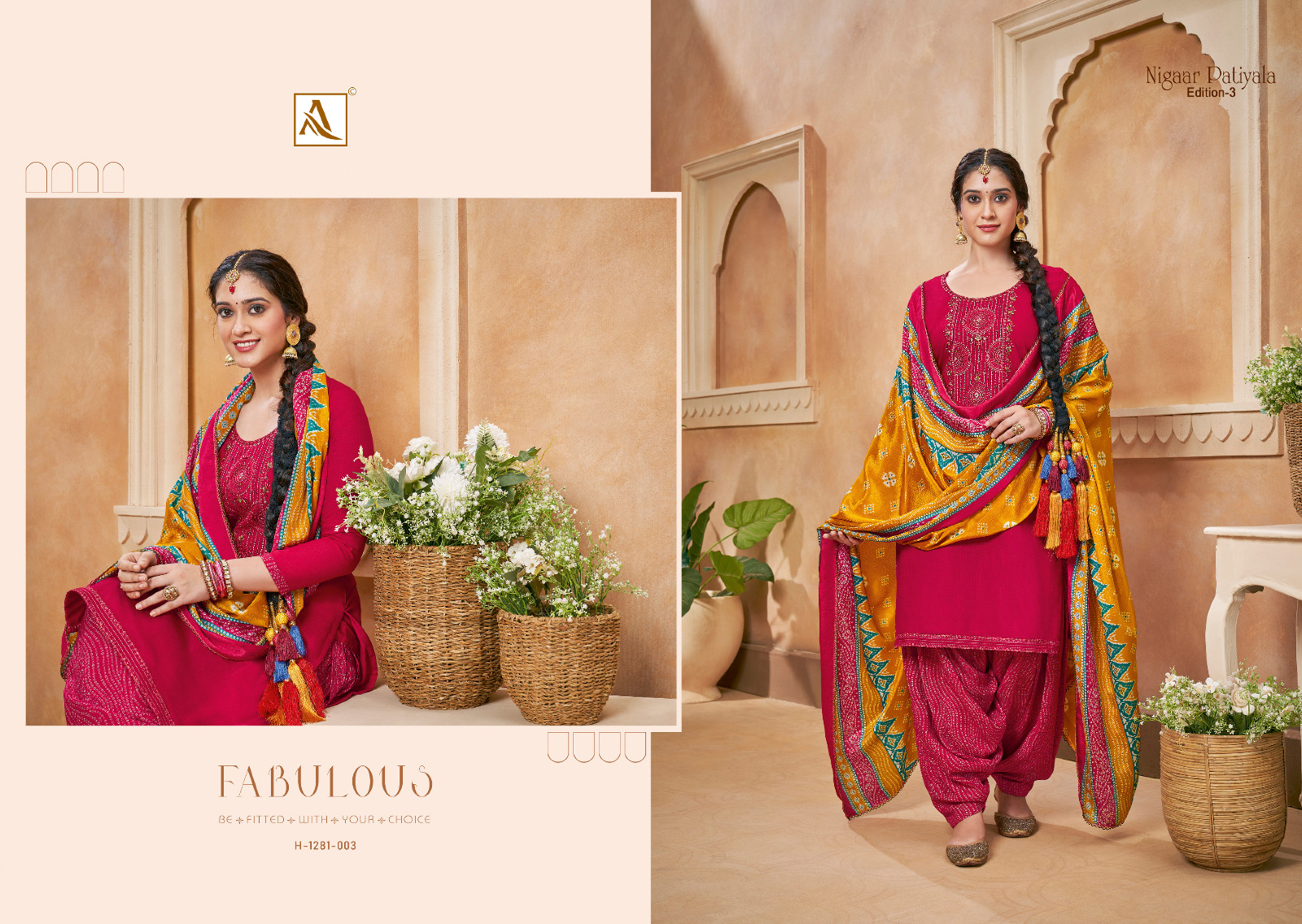 alok suit nigaar patiyala 3 viscose elegant salwar suit catalog